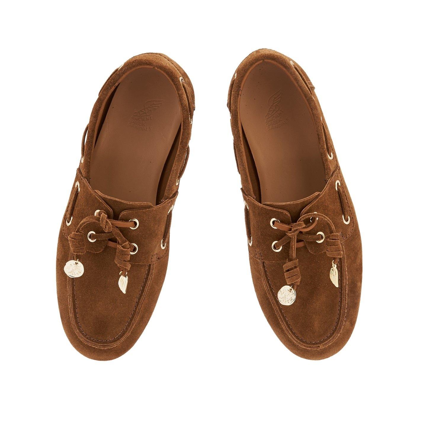 Rust - Ancient Greek Sandals - Women's Pliaria Boat Shoes - 4
