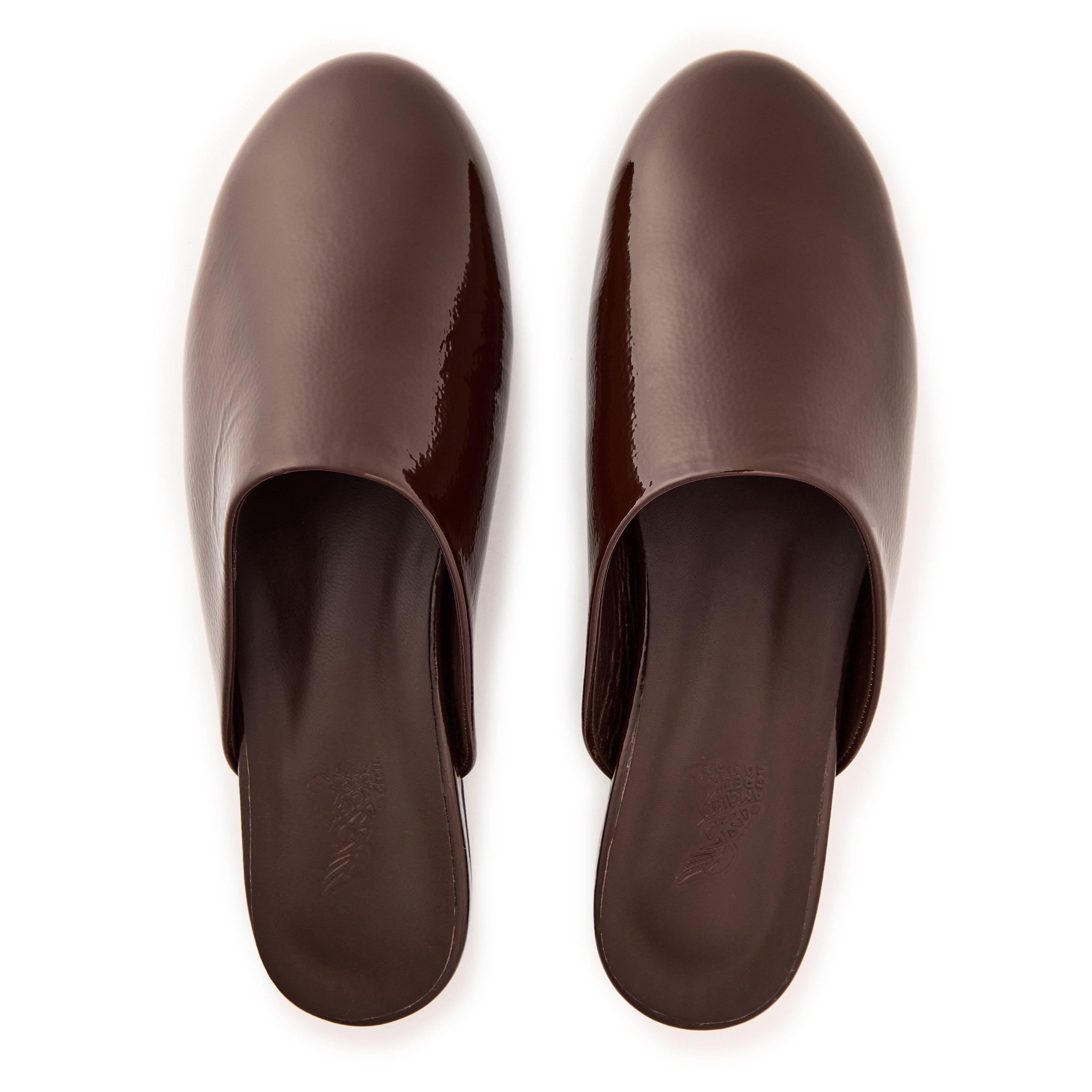 Chocolate - Ancient Greek Sandals - Women's The Slipper Flat Mules - 4