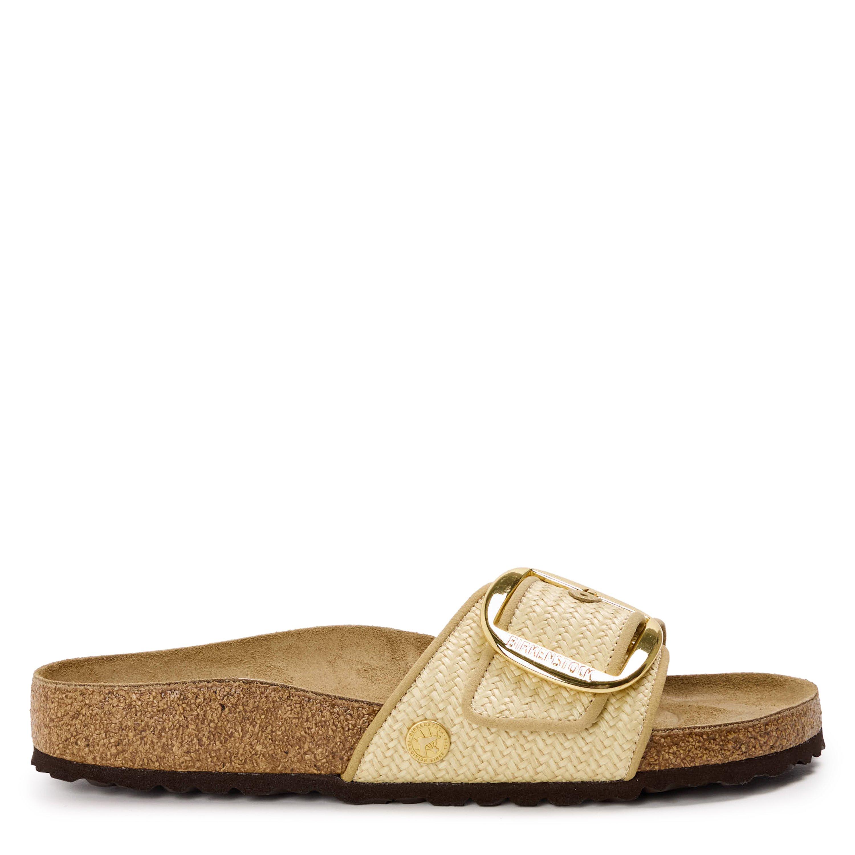 Birkenstock Women's Madrid Raffia Flat Sandals - Natural - Size 39 (5.5)