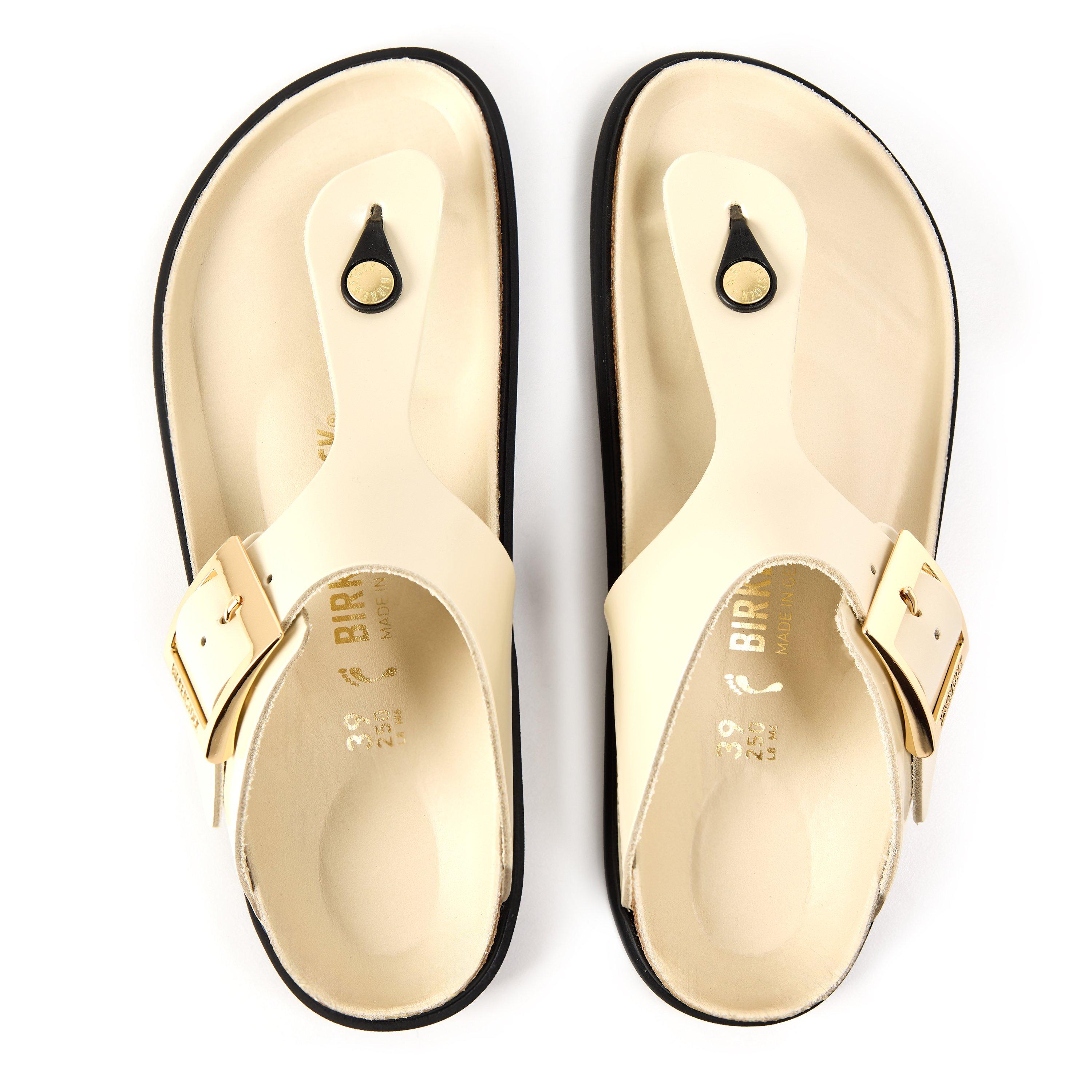 Ecru - Birkenstock - Women's Gizeh High Shine Flat Sandals - 4