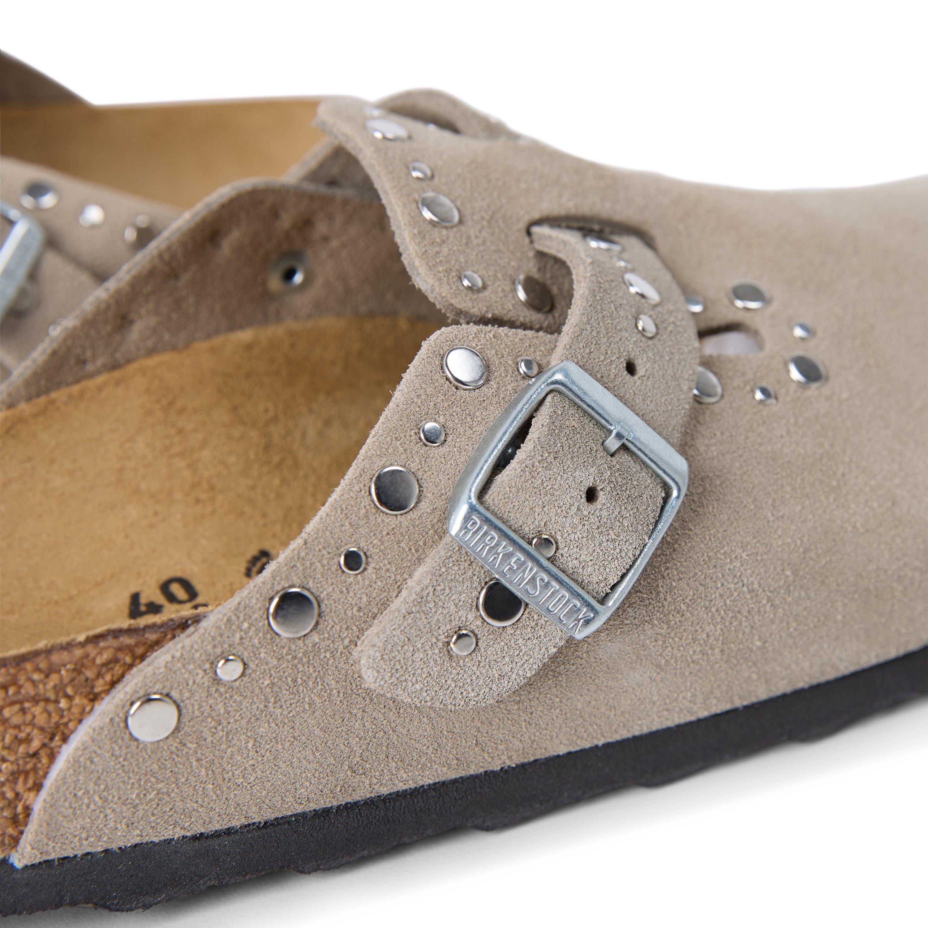 Taupe Rivet - Birkenstock - Women's Boston Rivet Flat Mules - 3