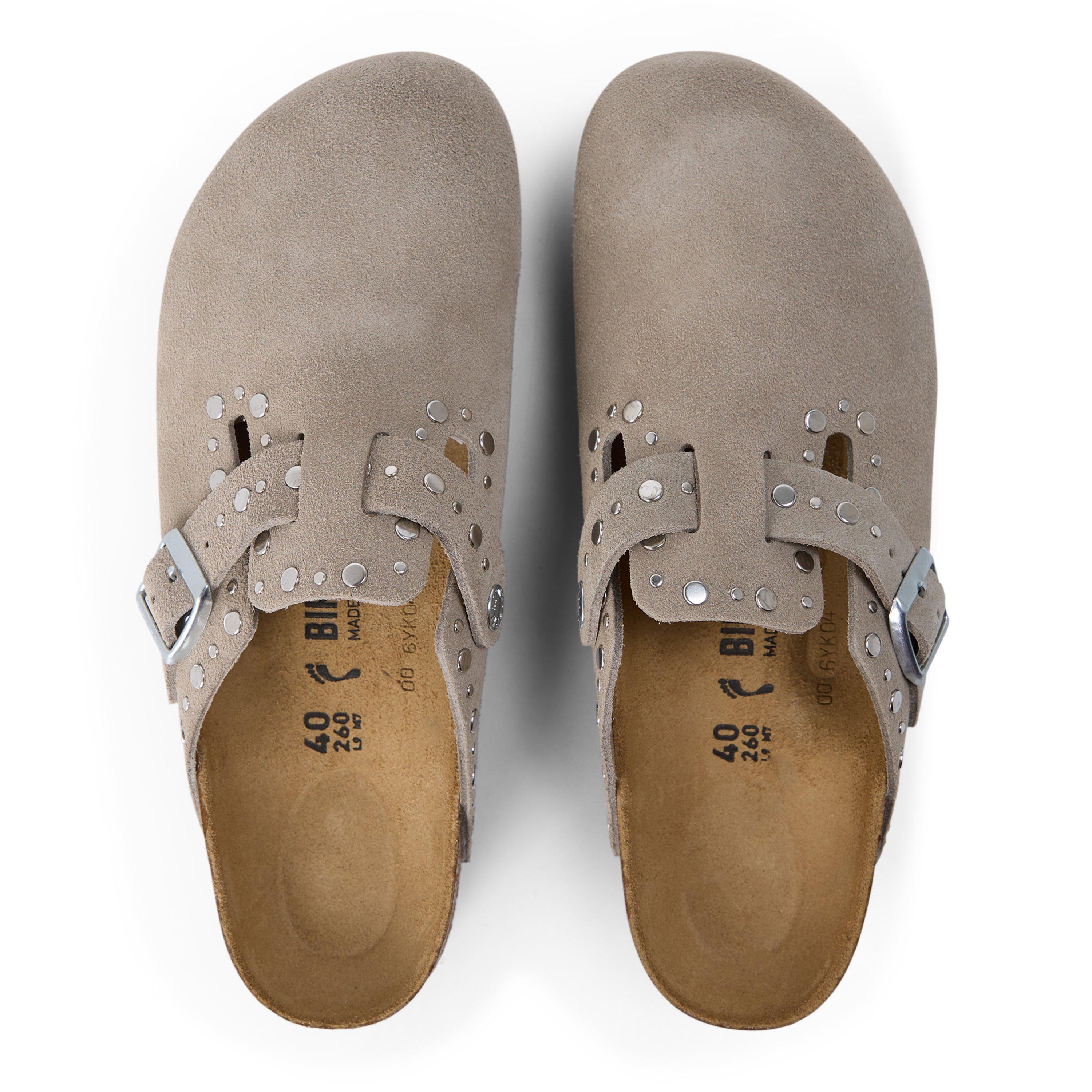 Taupe Rivet - Birkenstock - Women's Boston Rivet Flat Mules - 4