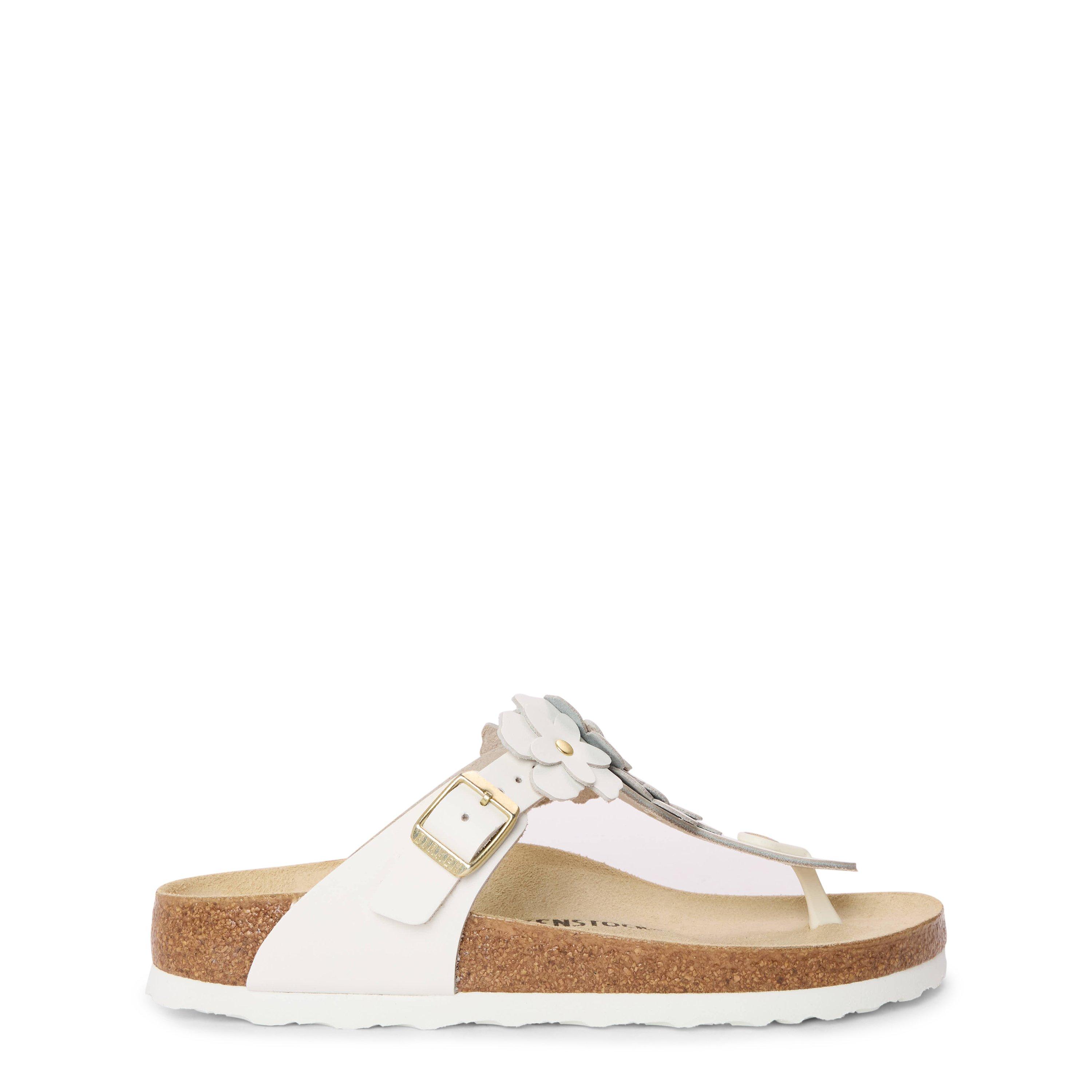 Birkenstock Women's Gizeh Floral Flat Sandal - White - 39 (5.5)