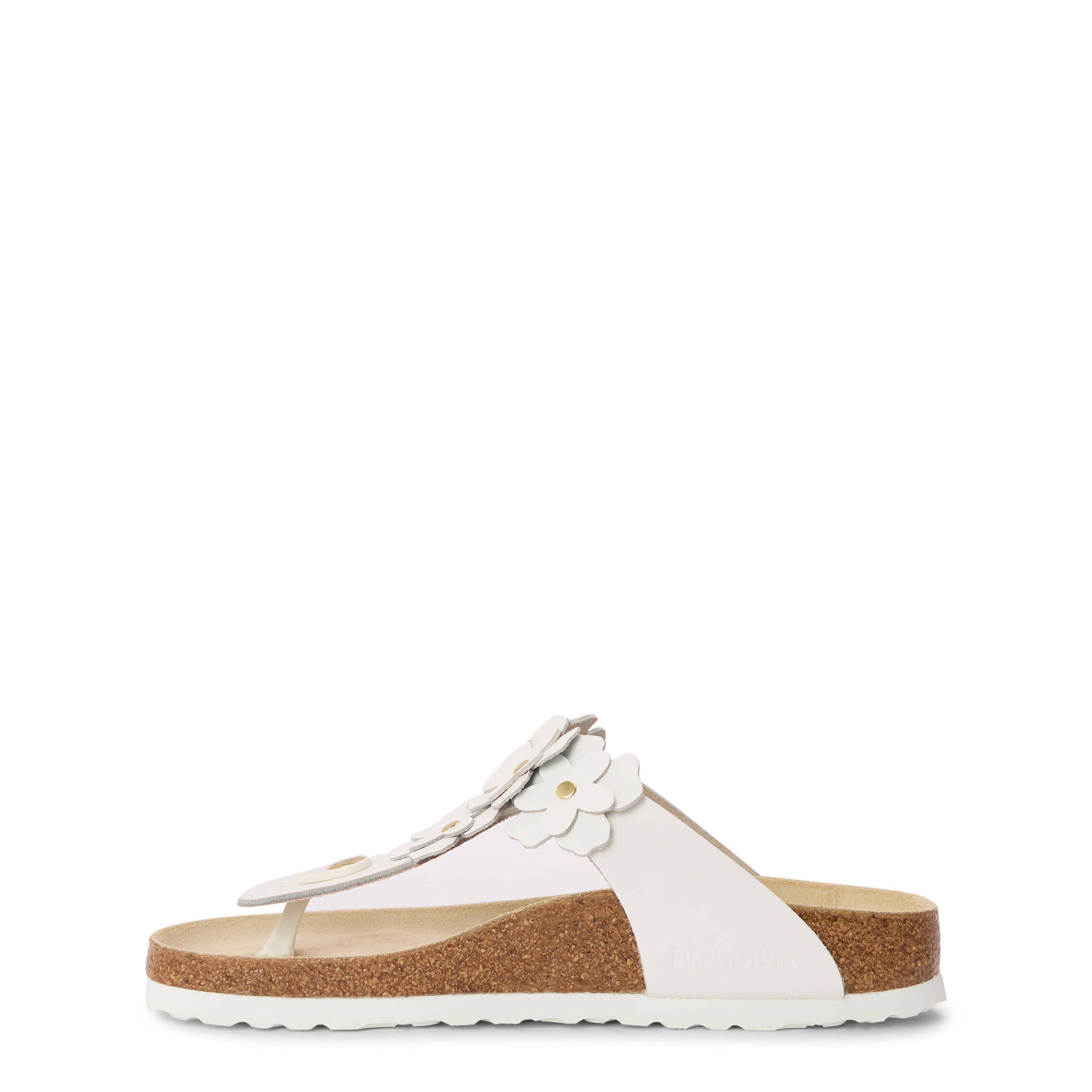 White - Birkenstock - Women's Gizeh Floral Flat Sandal - 2