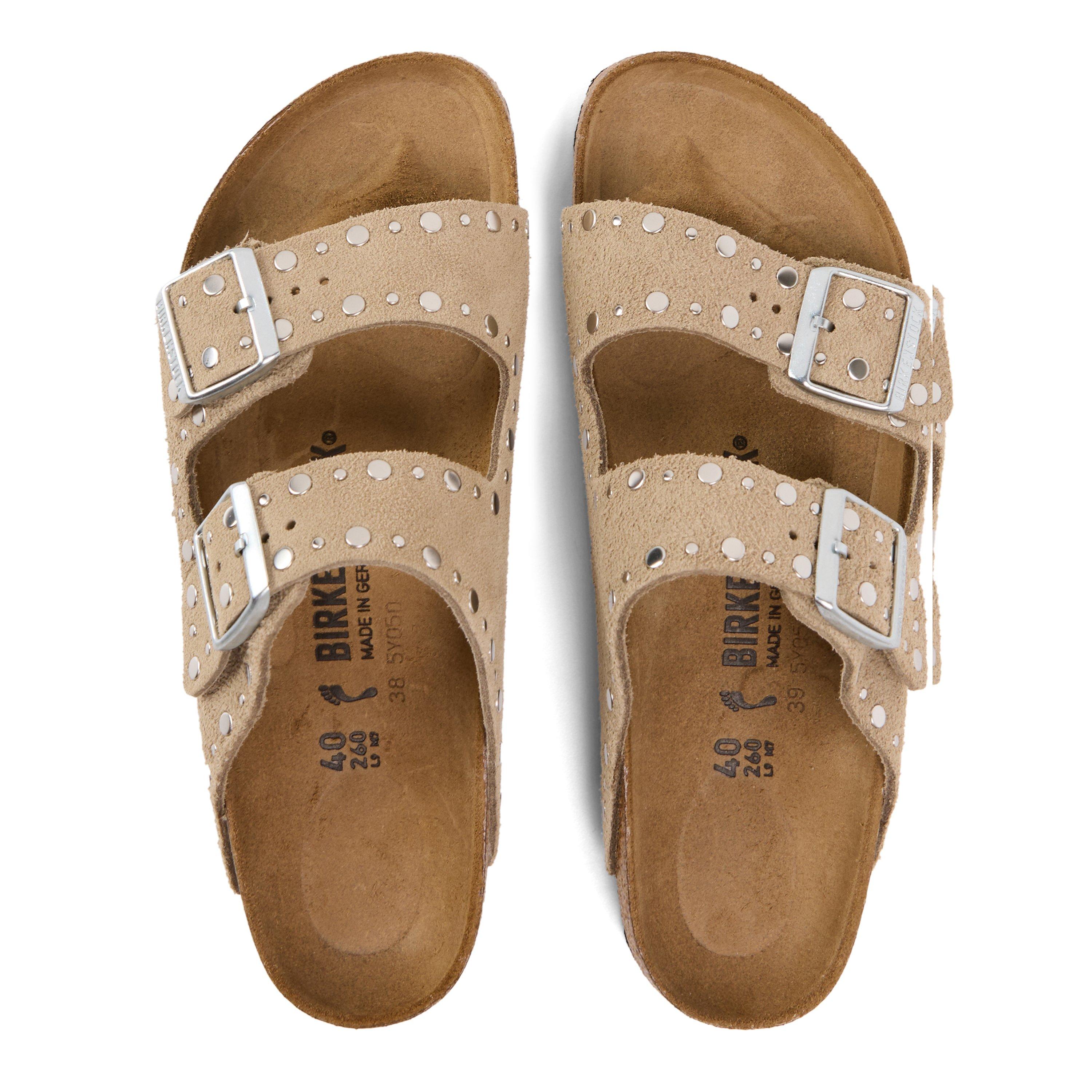 Taupe Rivet - Birkenstock - Women's Arizona Rivet Flat Sandals - 4