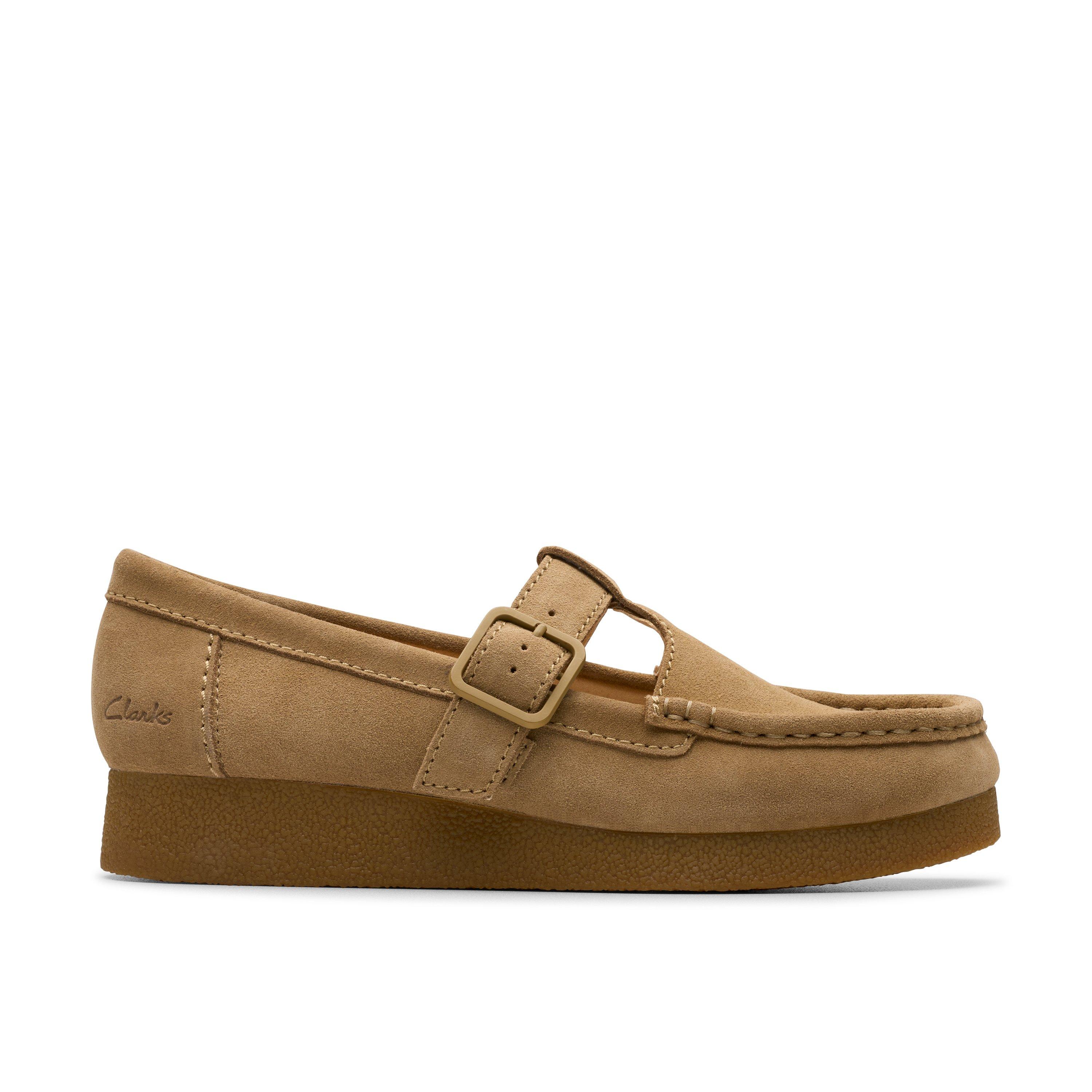 Dark Sand Sue - Clarks Originals - Women's Wallabee EVO Bar Suede Moc-Toe Shoes - 1