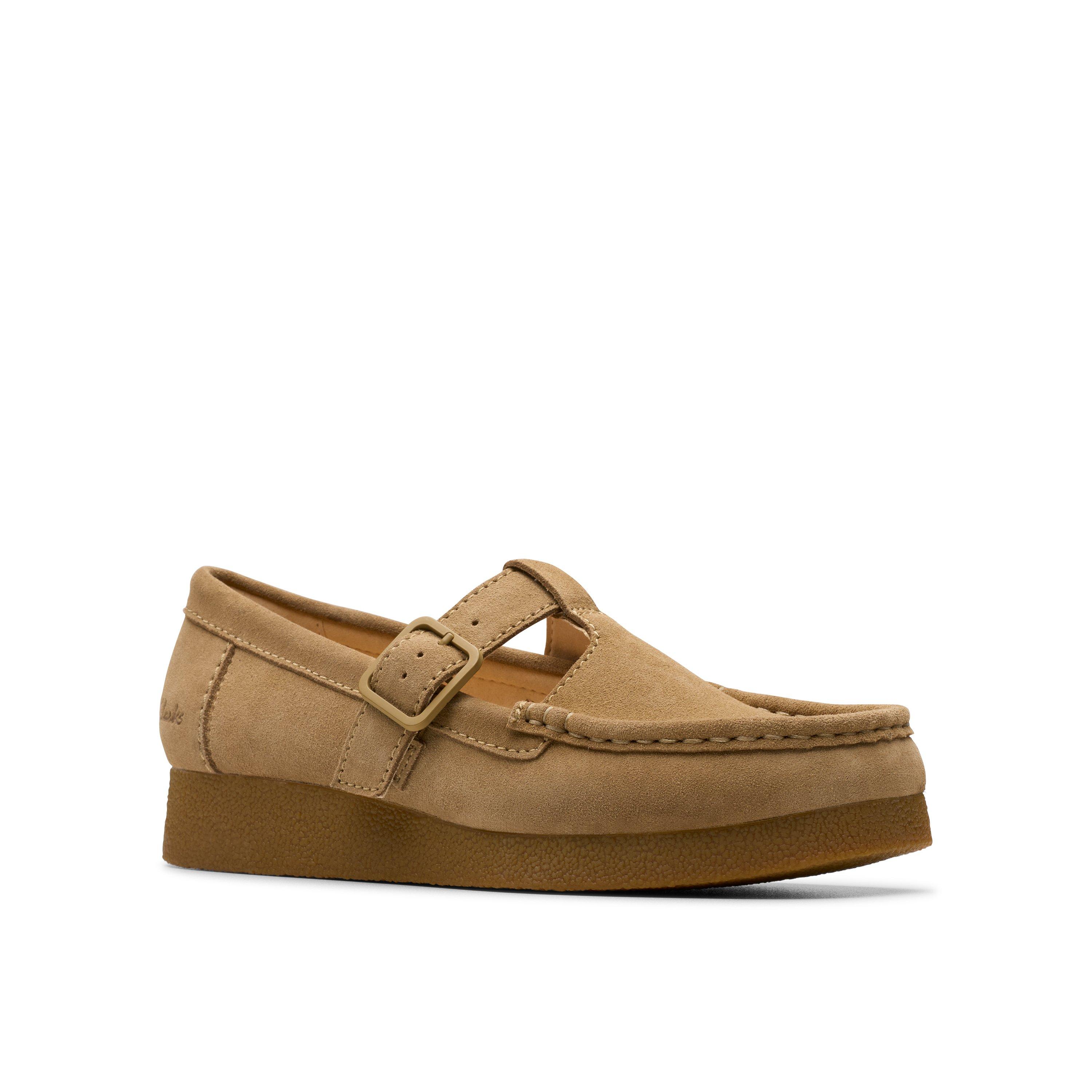 Dark Sand Sue - Clarks Originals - Women's Wallabee EVO Bar Suede Moc-Toe Shoes - 4