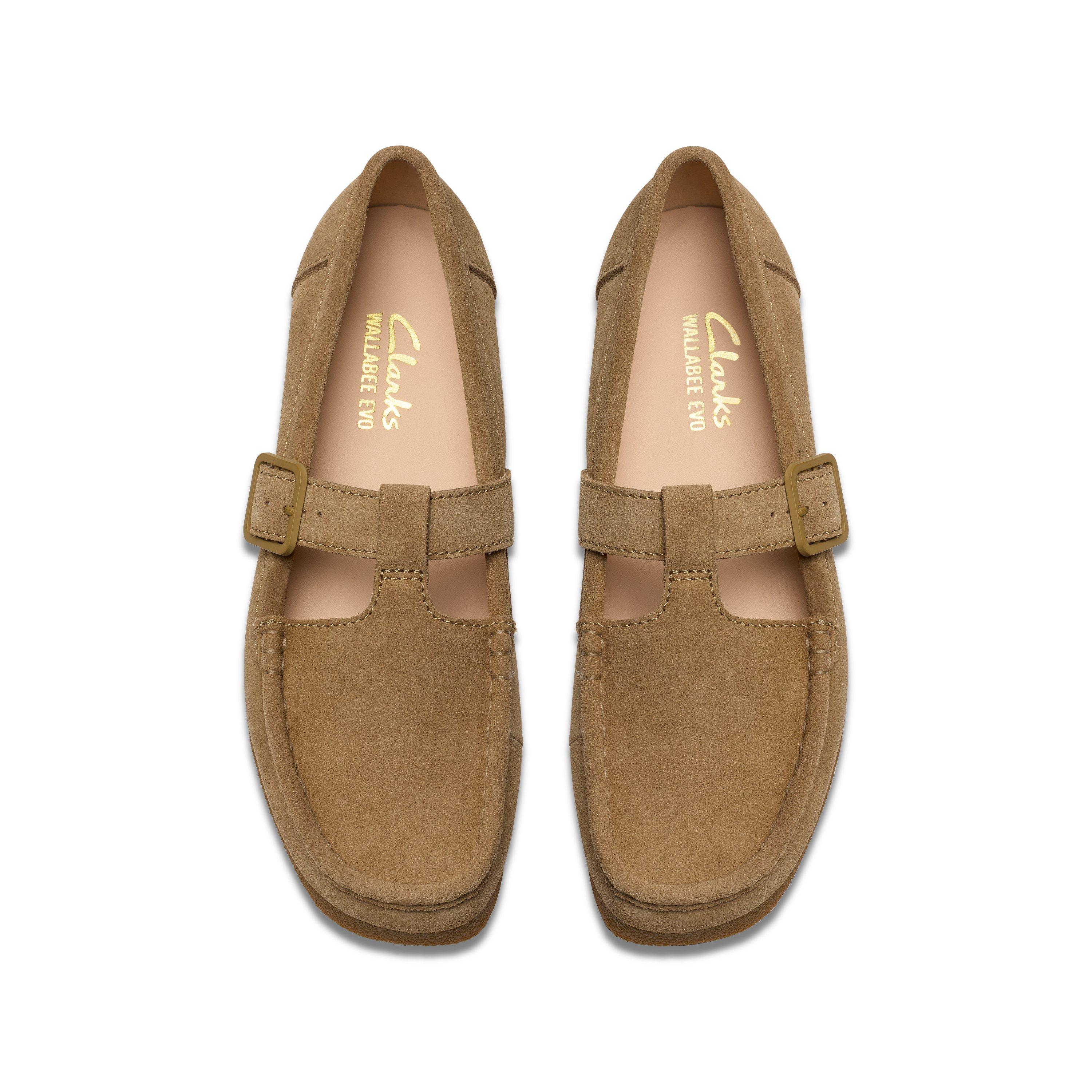 Dark Sand Sue - Clarks Originals - Women's Wallabee EVO Bar Suede Moc-Toe Shoes - 6