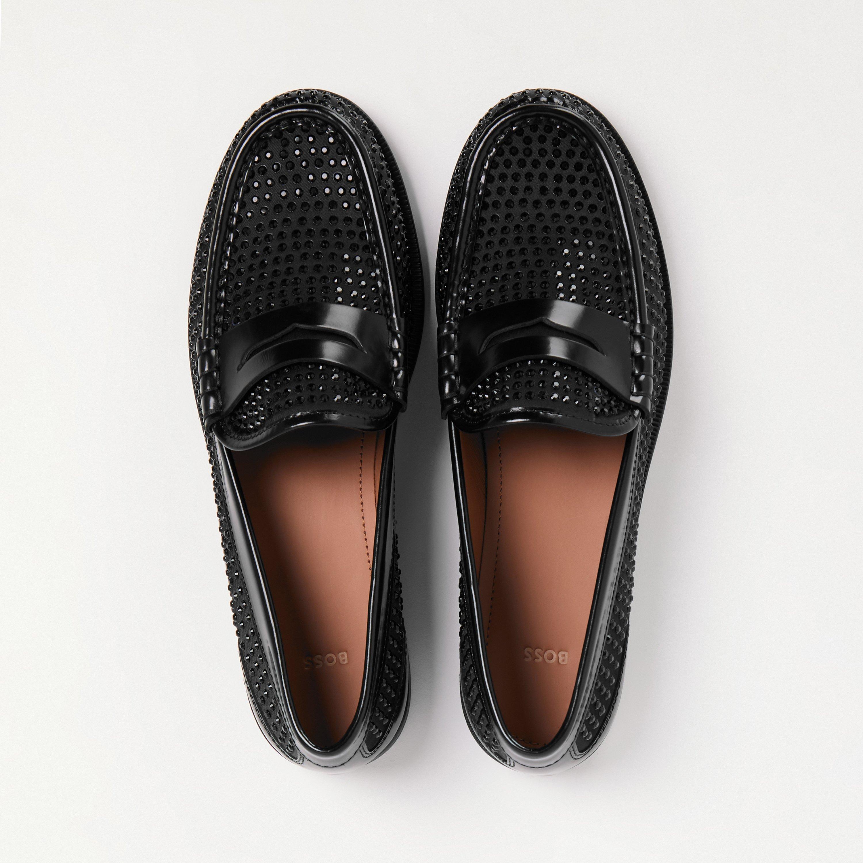 Black 001 - Boss - Women's Lycia Moc Toe Design Shoes - 5