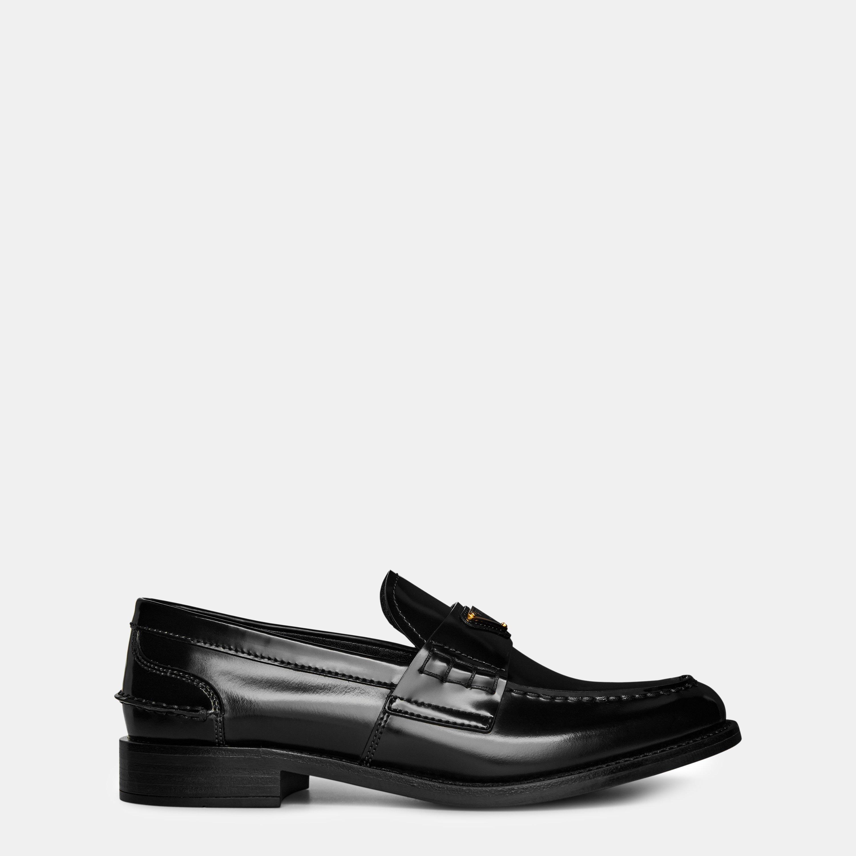Nero - Prada - Brushed Leather Loafers - 1