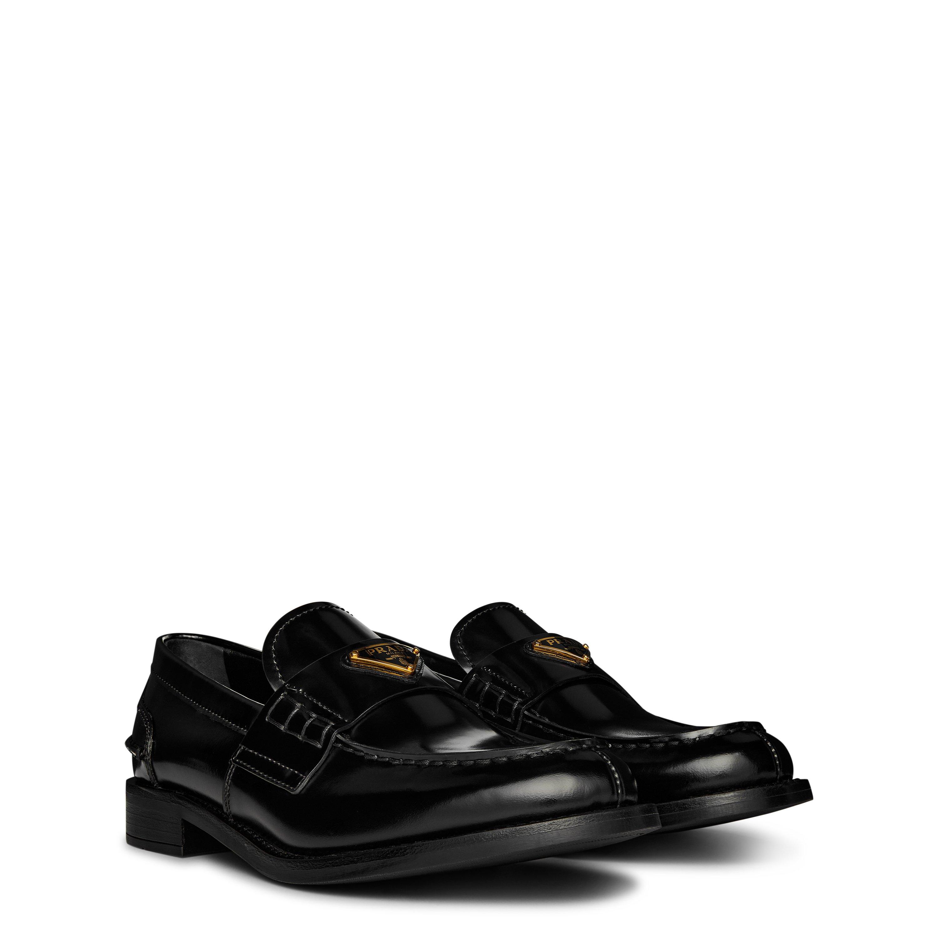 Nero - Prada - Brushed Leather Loafers - 4