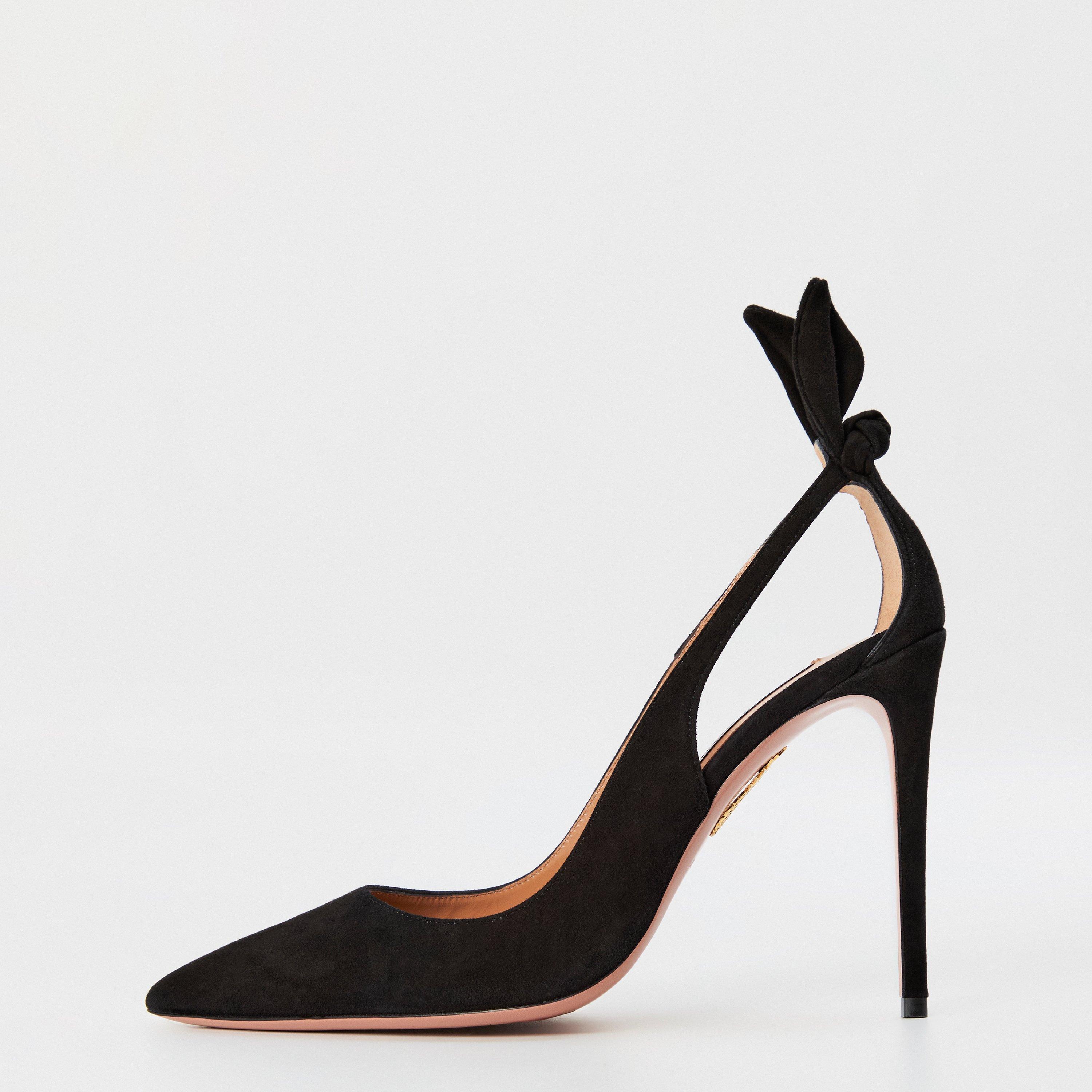 Black 000 - Aquazzura - Deneuve Bow Heeled Pumps - 2