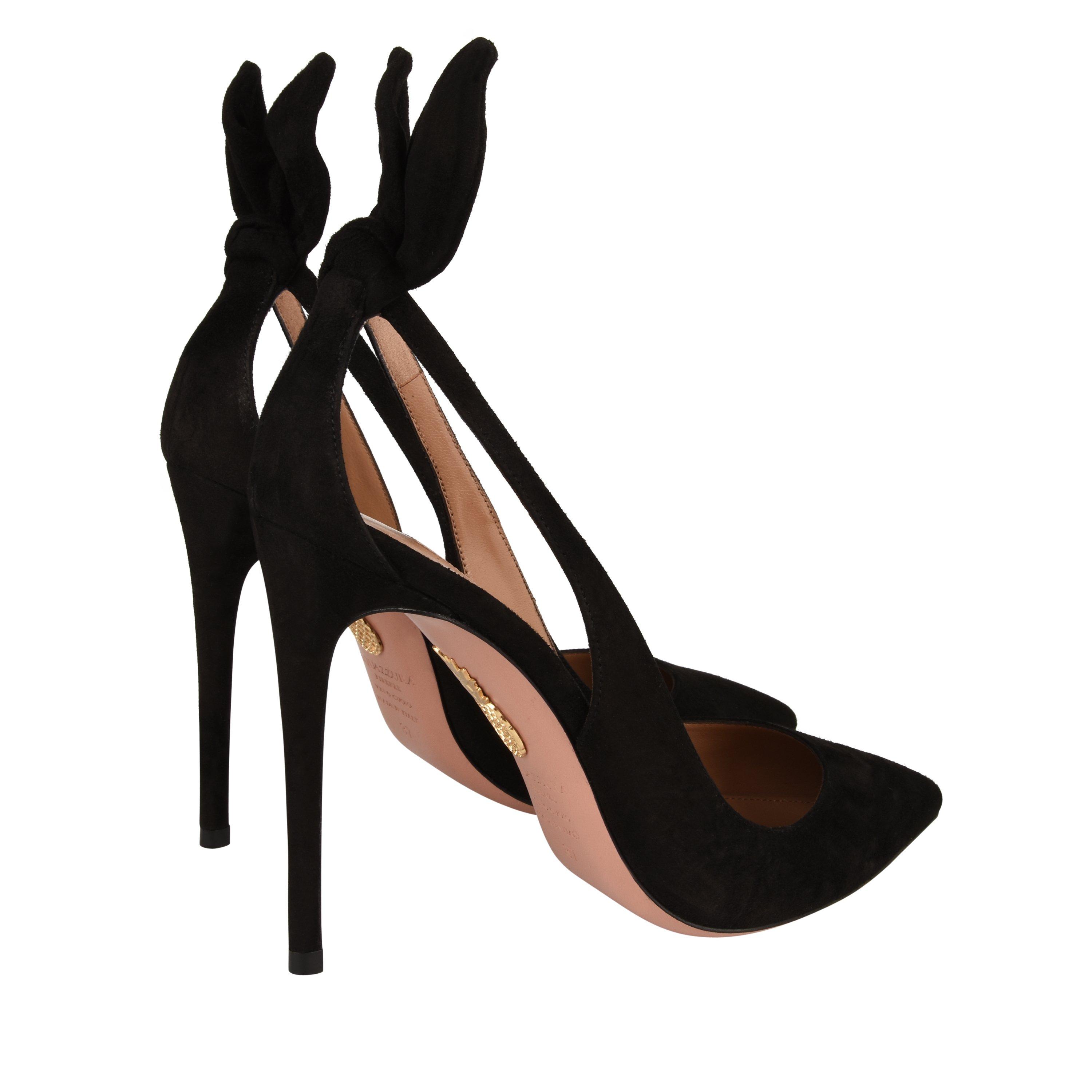 Black 000 - Aquazzura - Deneuve Bow Heeled Pumps - 4