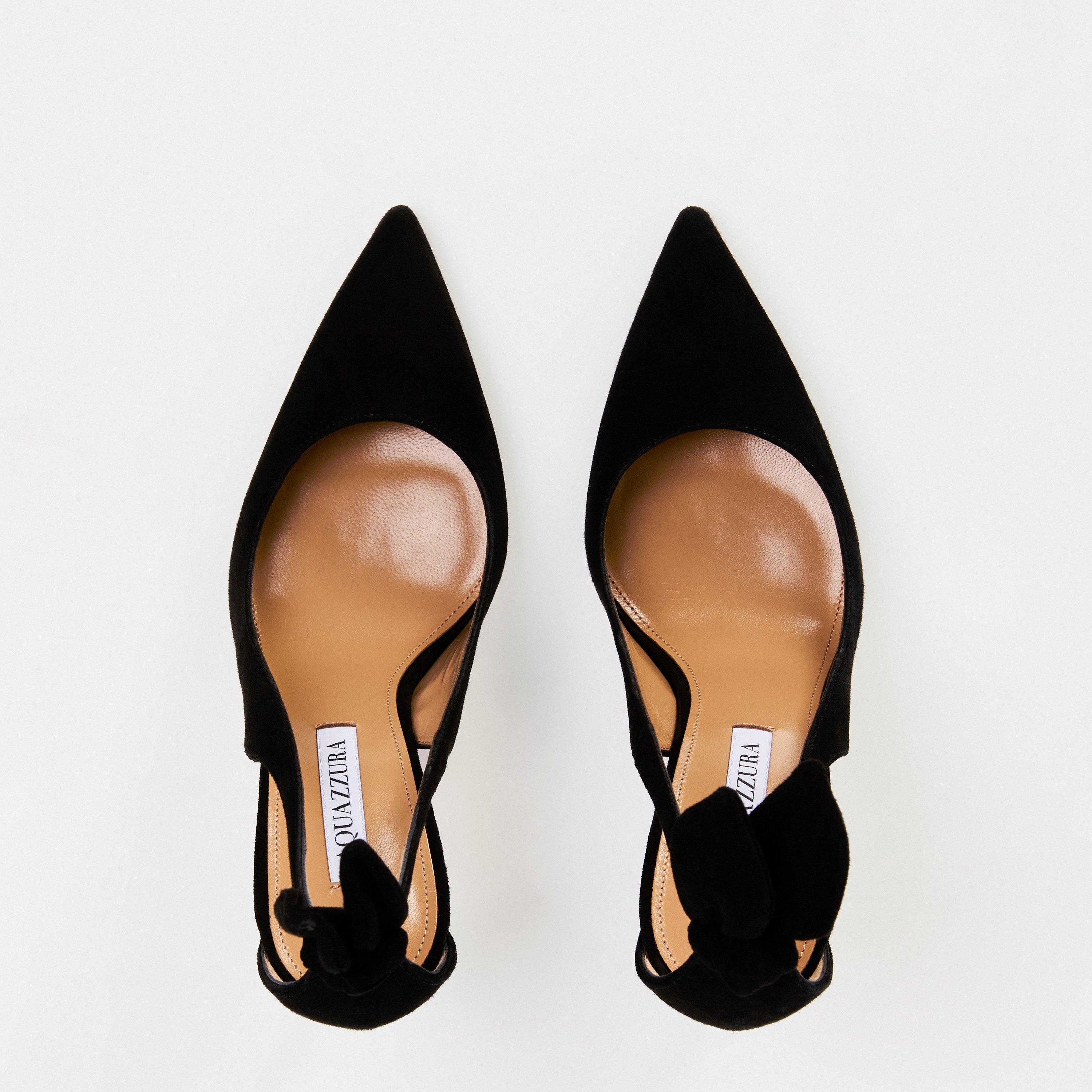 Black 000 - Aquazzura - Deneuve Bow Heeled Pumps - 6