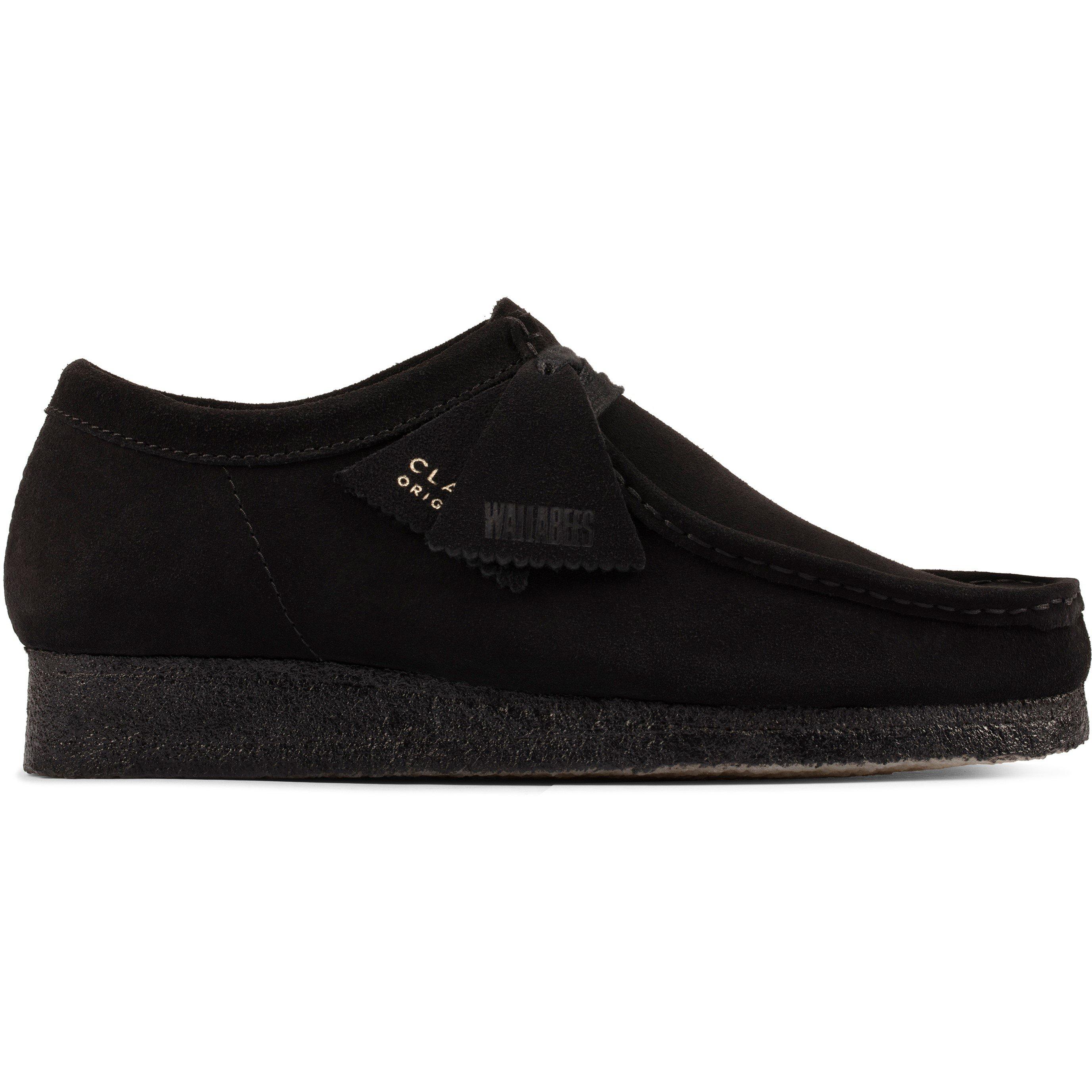 Clarks Originals Women's Wallabee Moc Toe Formal Shoes - Black Suede - Size 7 (40)