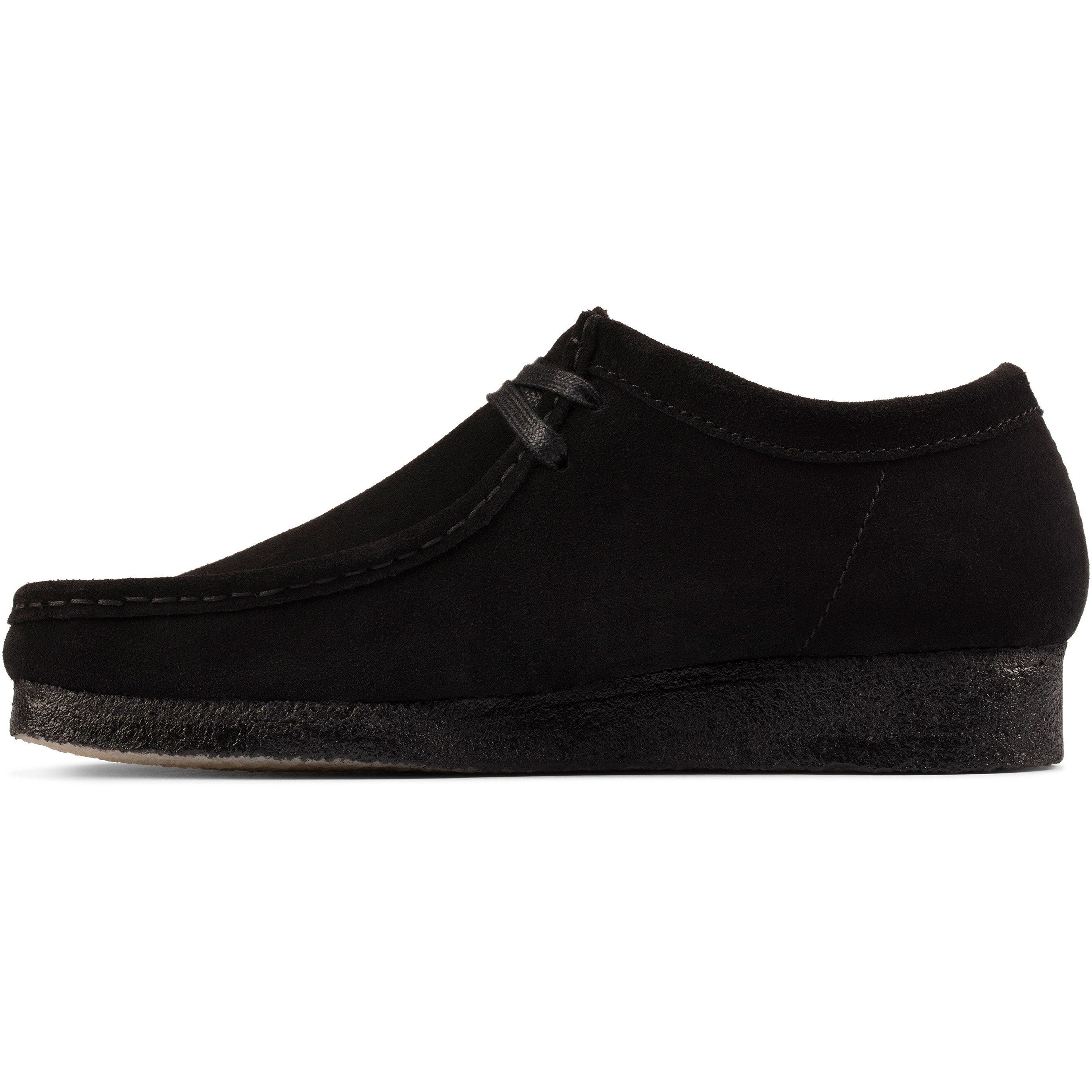 Black Suede - Clarks Originals - Women's Wallabee Moc Toe Formal Shoes - 4