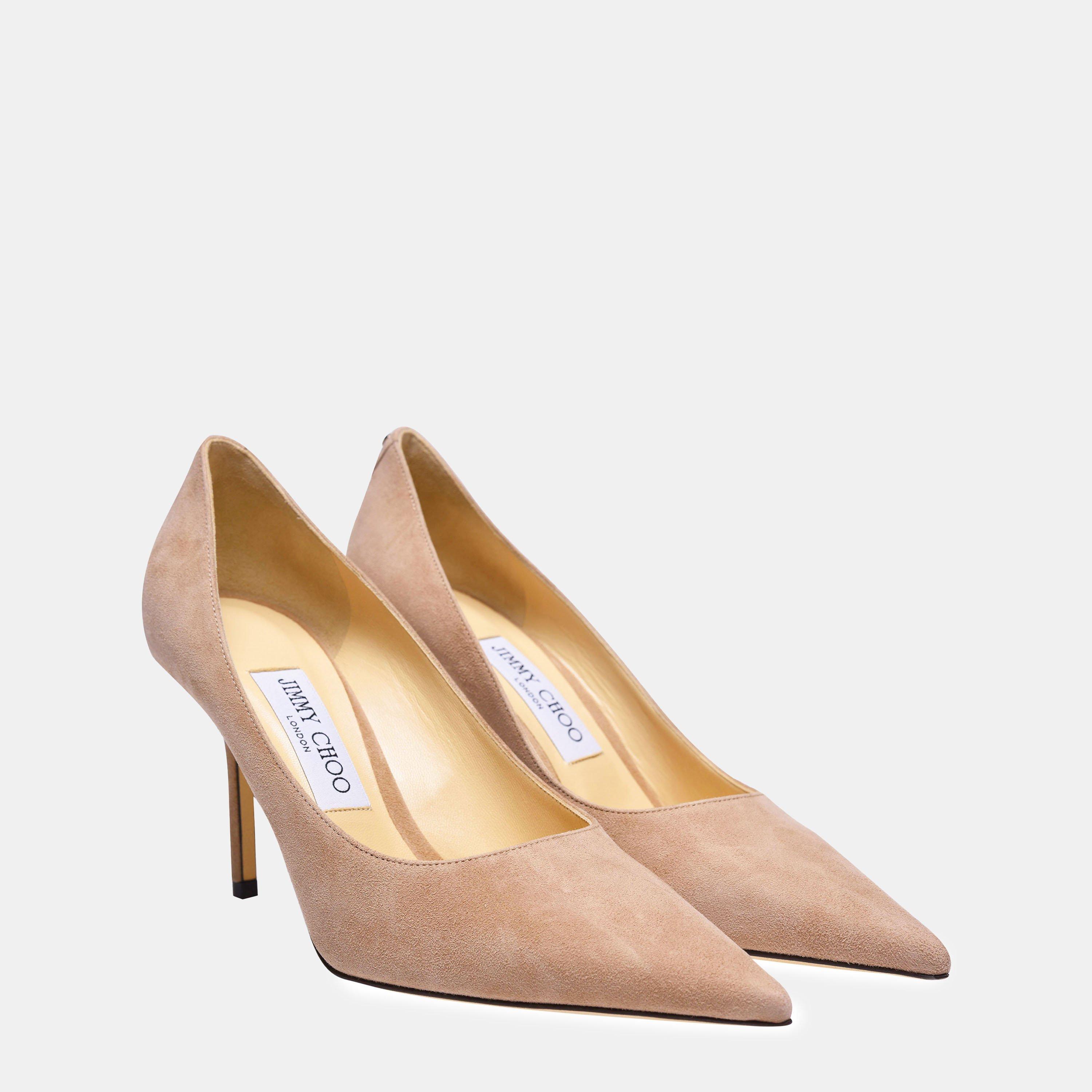 Ballet Pink - Jimmy Choo - Women's Love Suede 85h Heels - 4