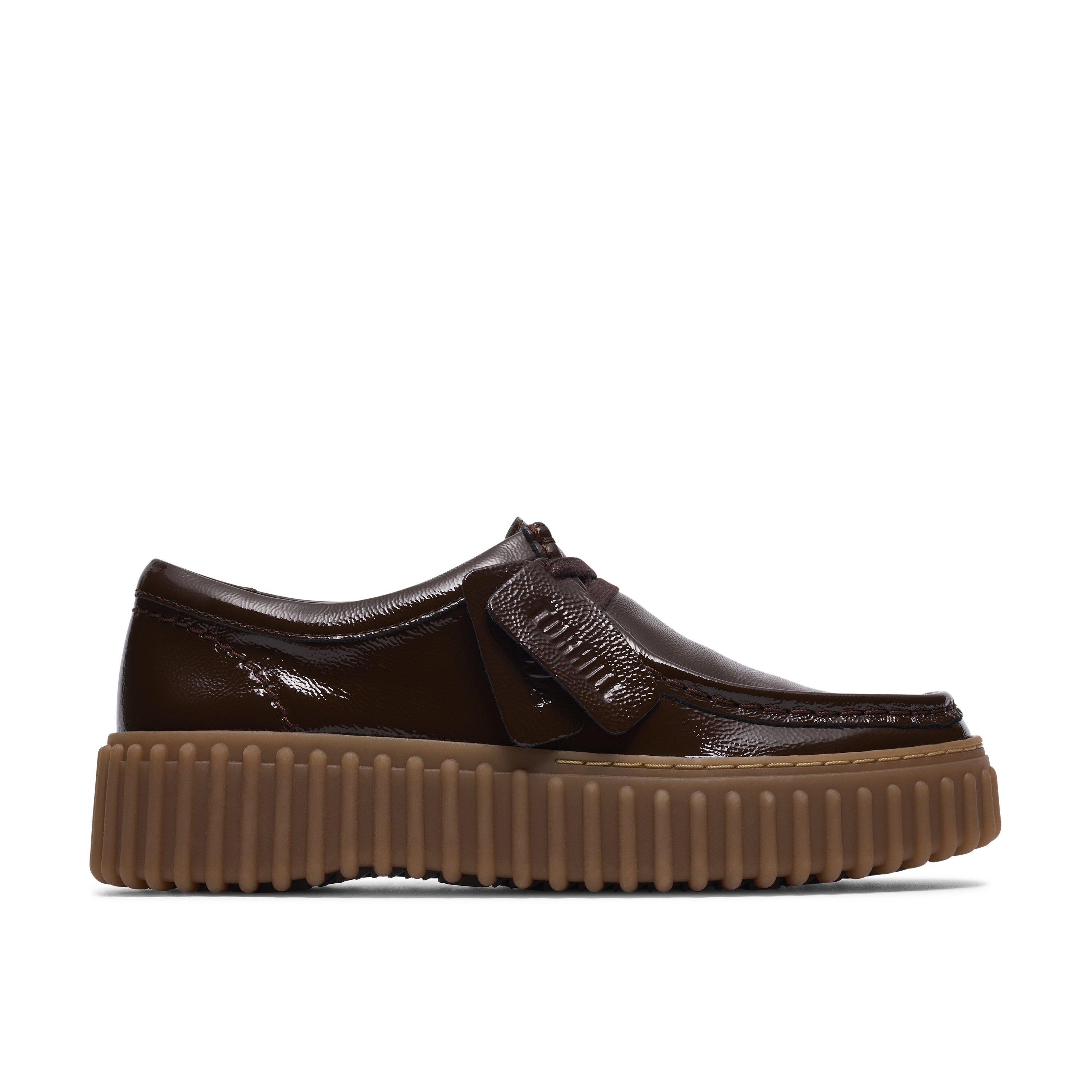 Clarks Women's Moc Toe Formal Shoes - Dark Brown Pat - 5 (38)