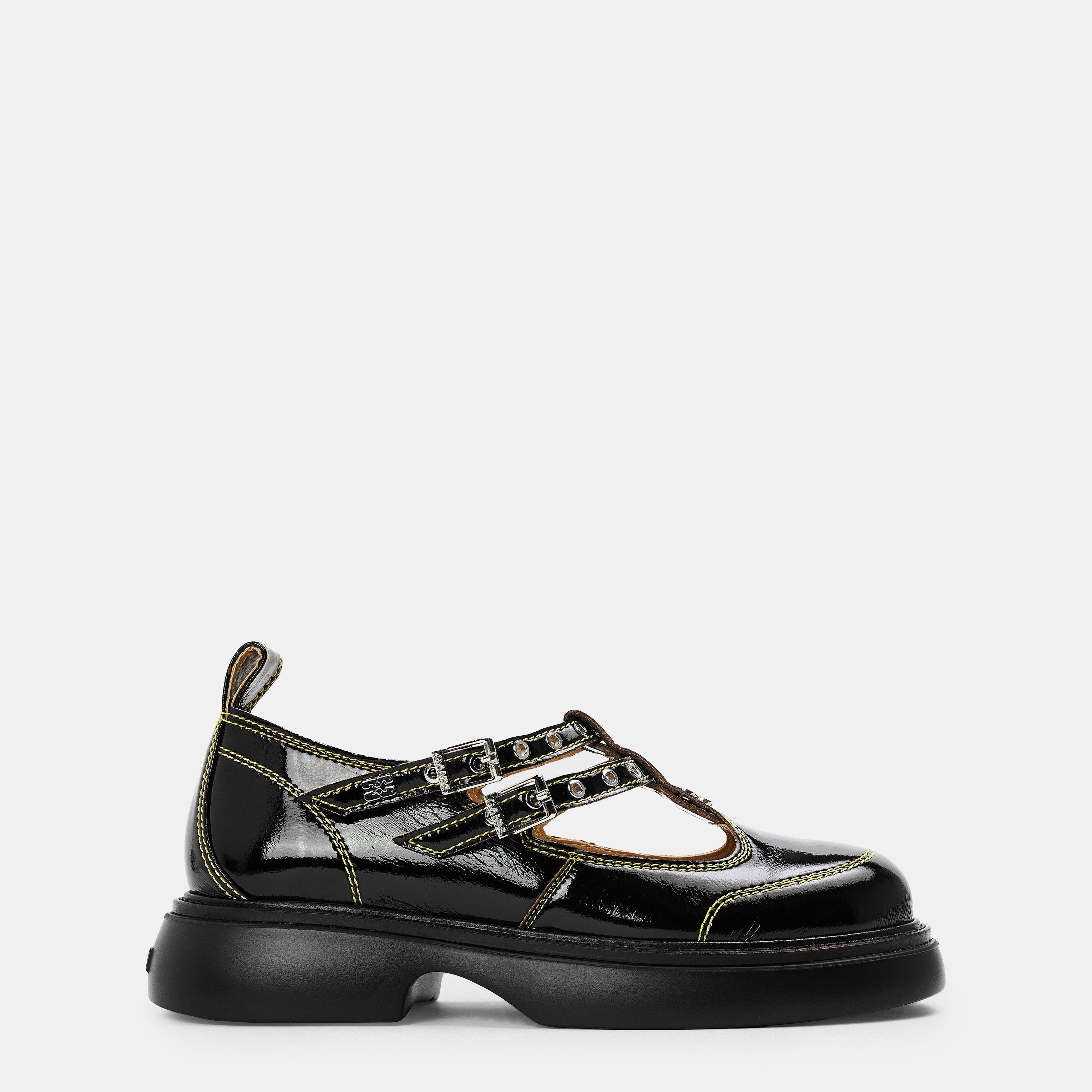 Ganni Women's Jane Leather Mary Janes | Cruise Fashion