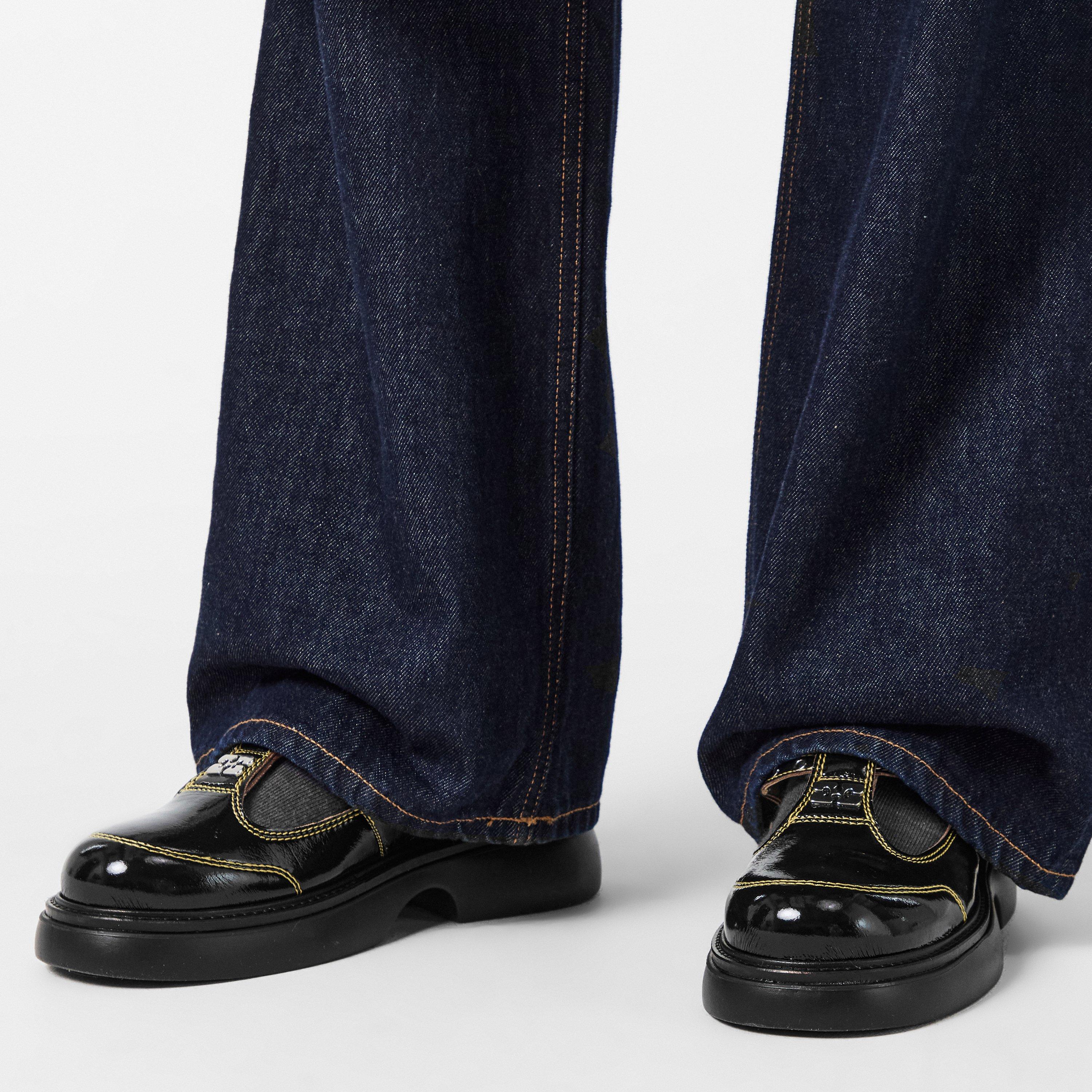 Black - Ganni - Women's Jane Leather Mary Janes - 3