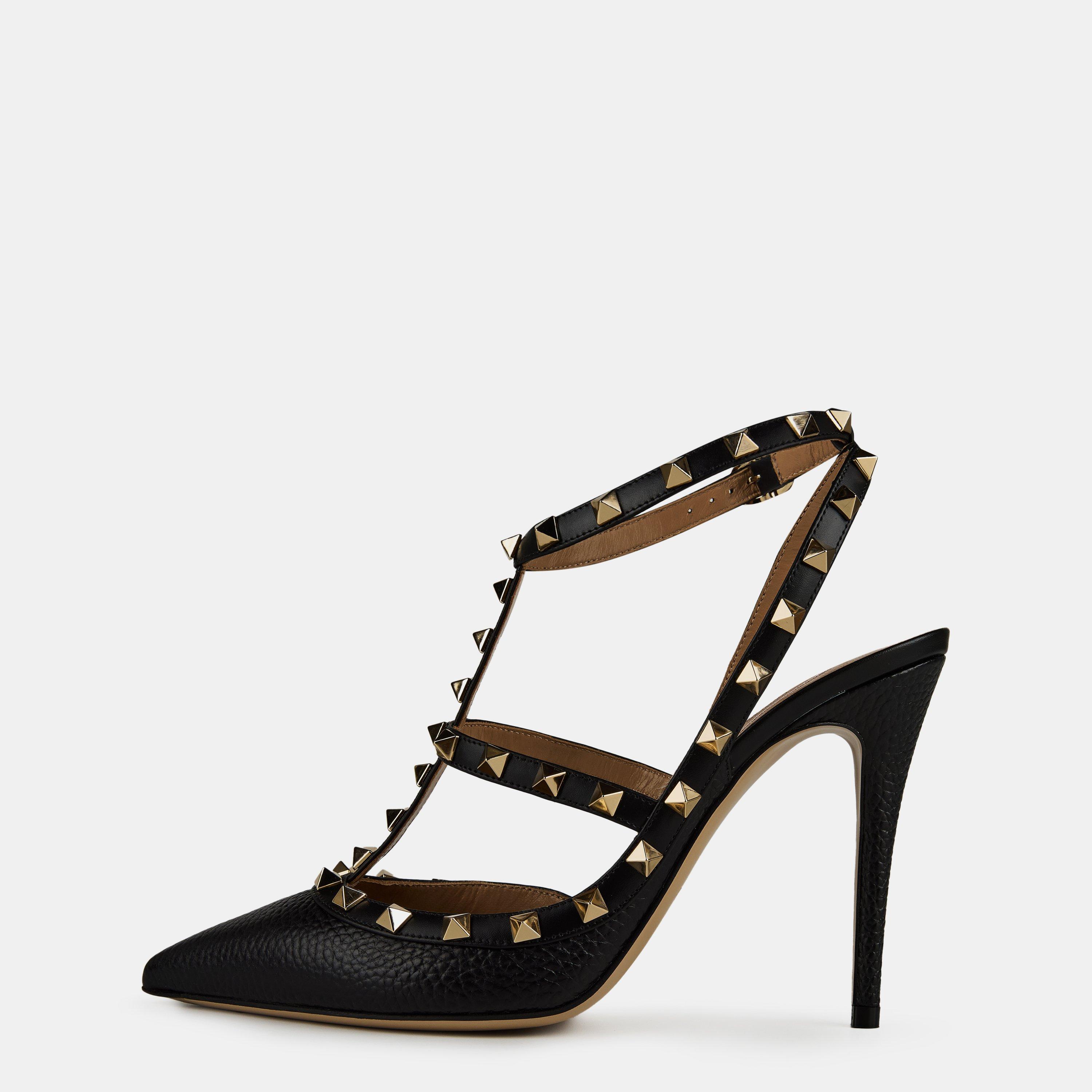 Black 0NO - Valentino Garavani - Rockstud Ankle Strap Pumps - 2