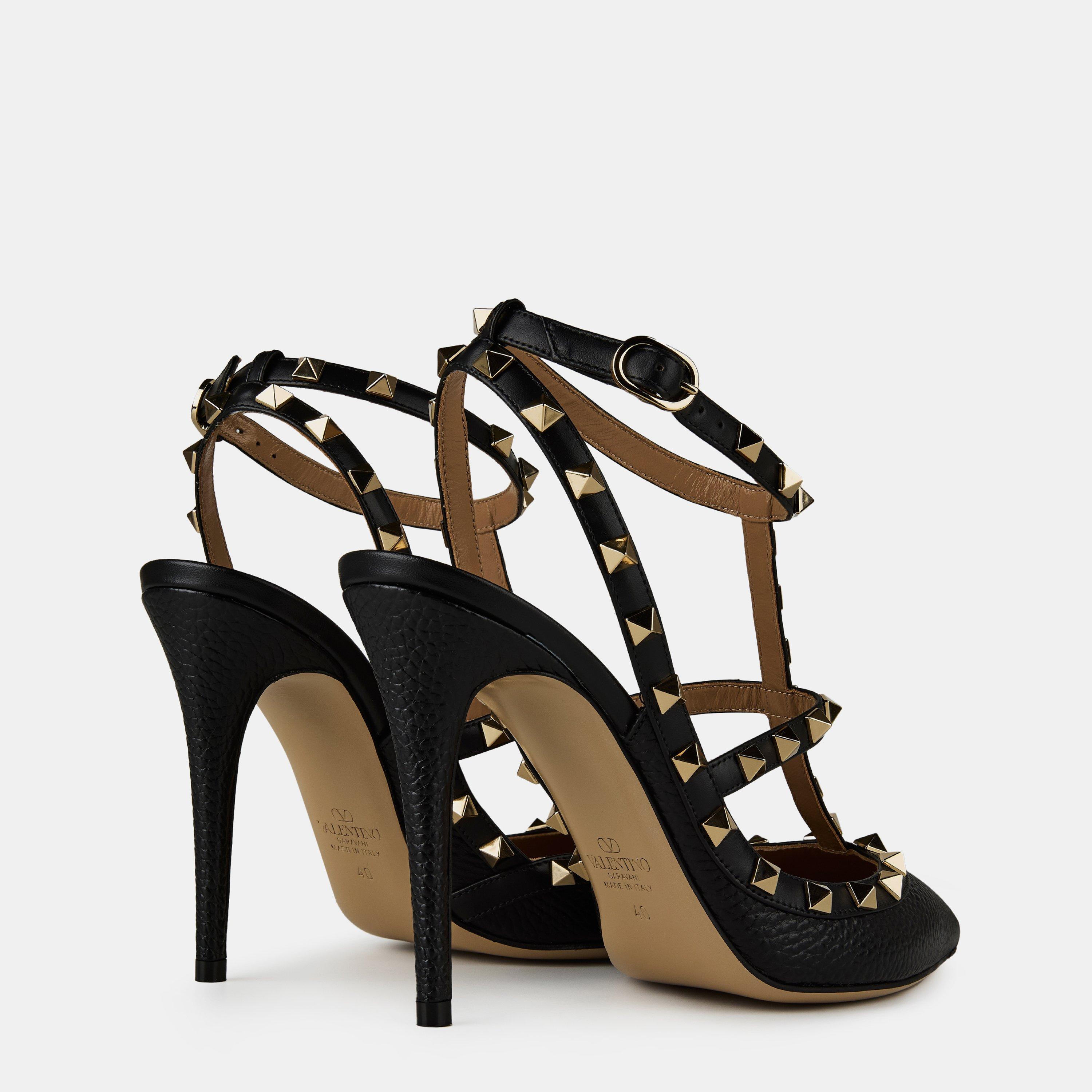 Black 0NO - Valentino Garavani - Rockstud Ankle Strap Pumps - 5