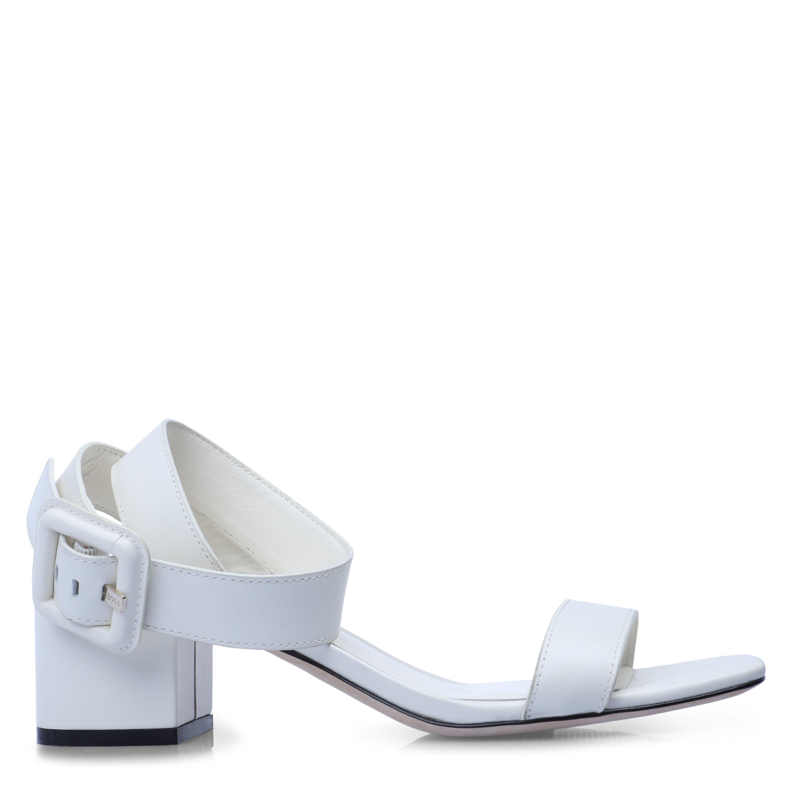 Boss Women's Charlize Sand Heeled Sandals - Open White - 7