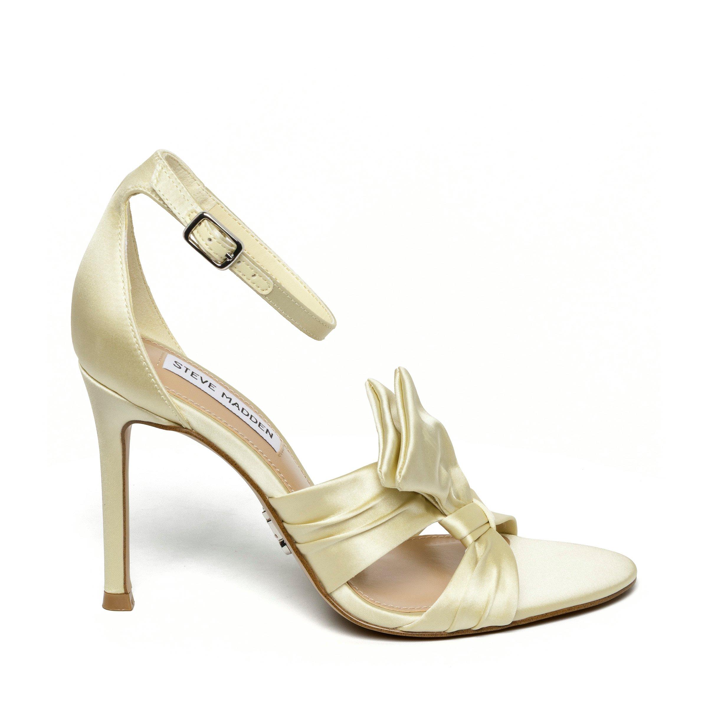 Steve Madden Women's Bow Heeled Sandal - Butter Yellow - Size 8 (41)