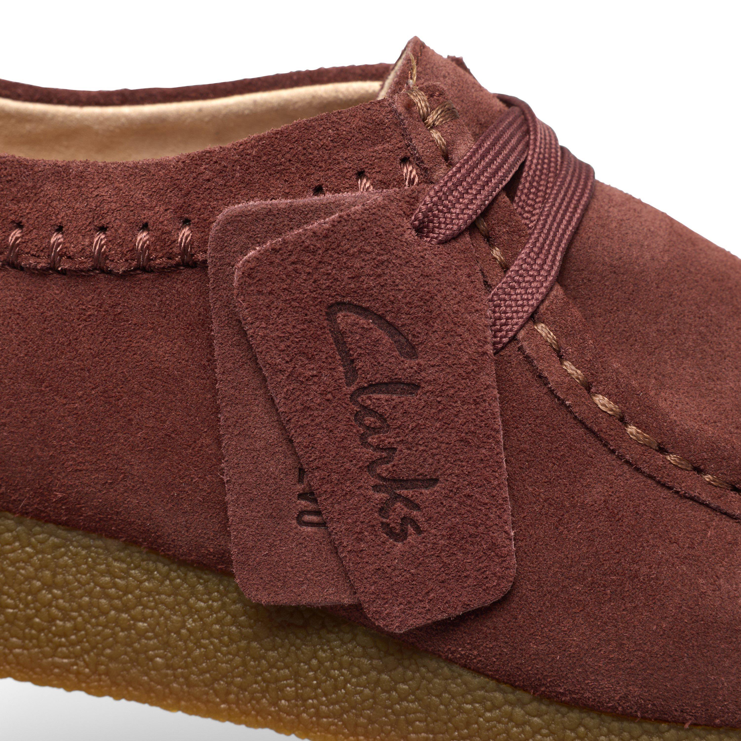 Pink Suede - Clarks Originals - Women's Wallabee EVO Suede Moc-Toe Shoes - 8