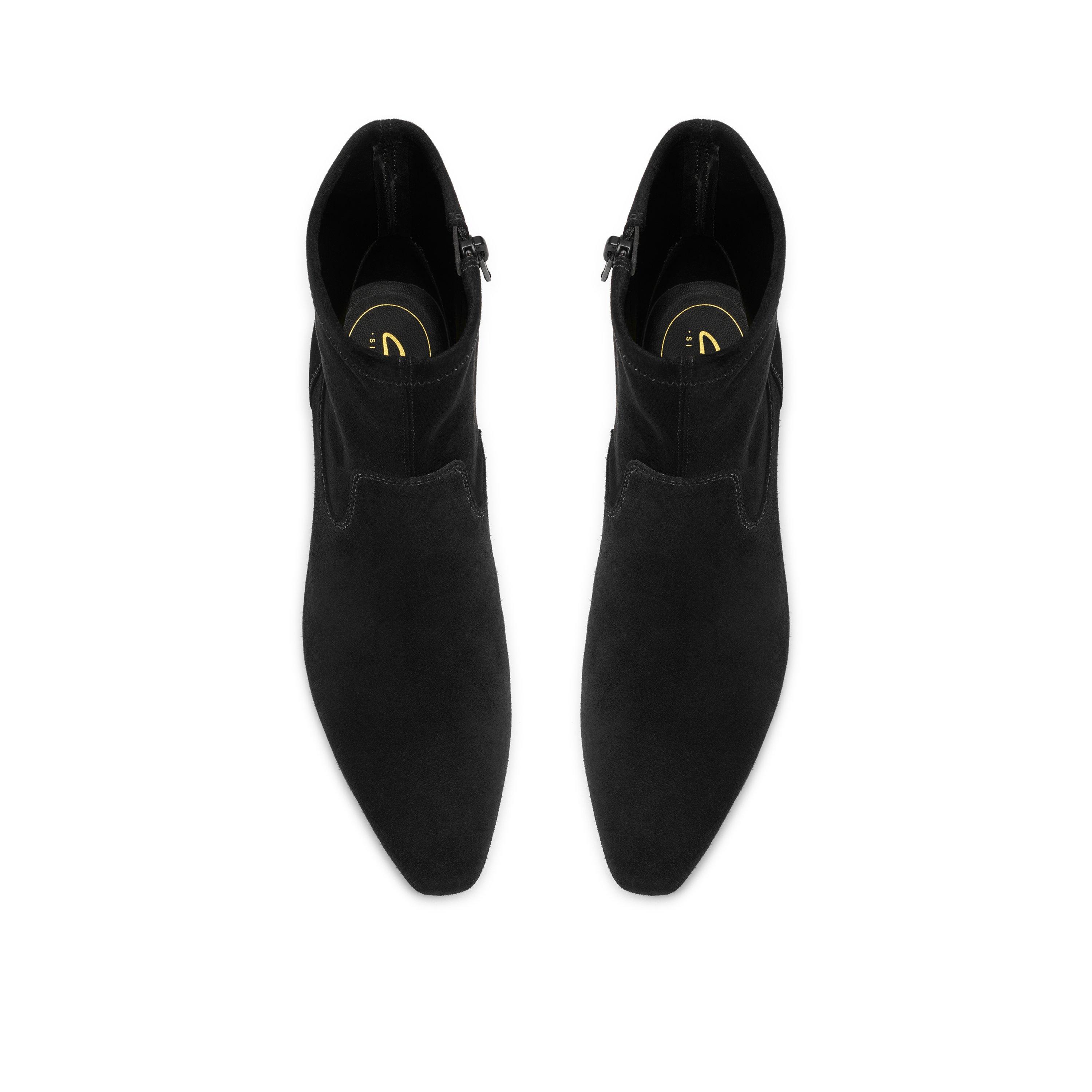 Black - Clarks - Women's Edina Stretch Suede Heeled Ankle Boots - 6