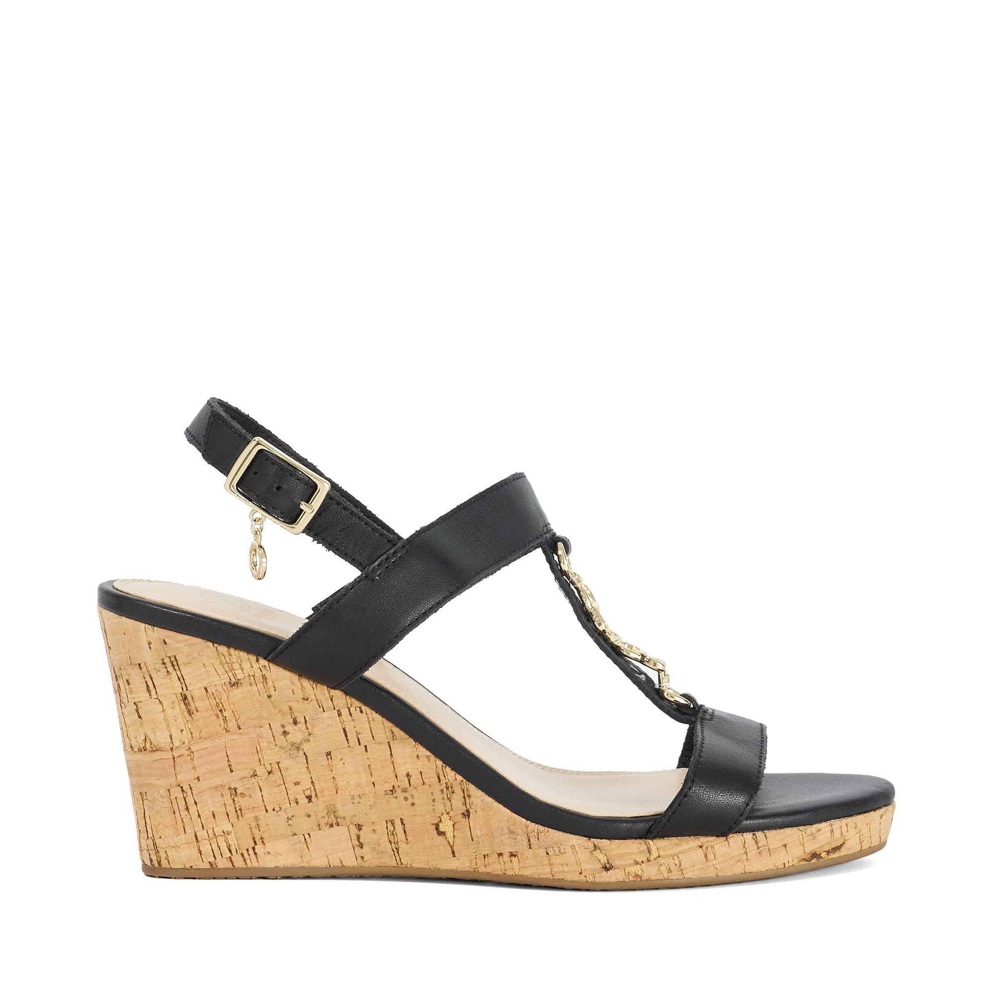 Dune London Women's Kasslie Wedge Heeled Sandals - Black - 6 (39)