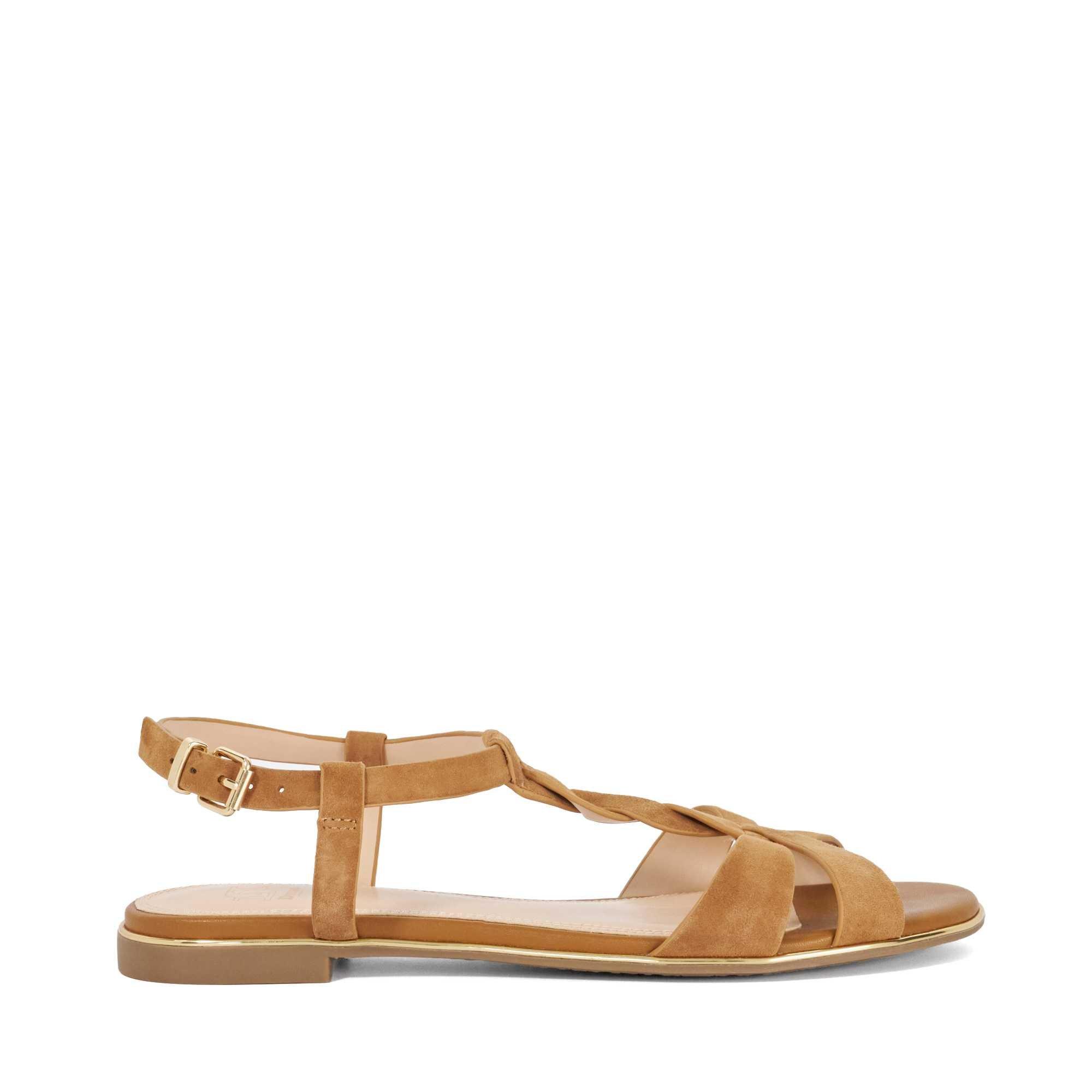 Dune London Women's Lylar Flat Sandals - Tan - 7 (40)