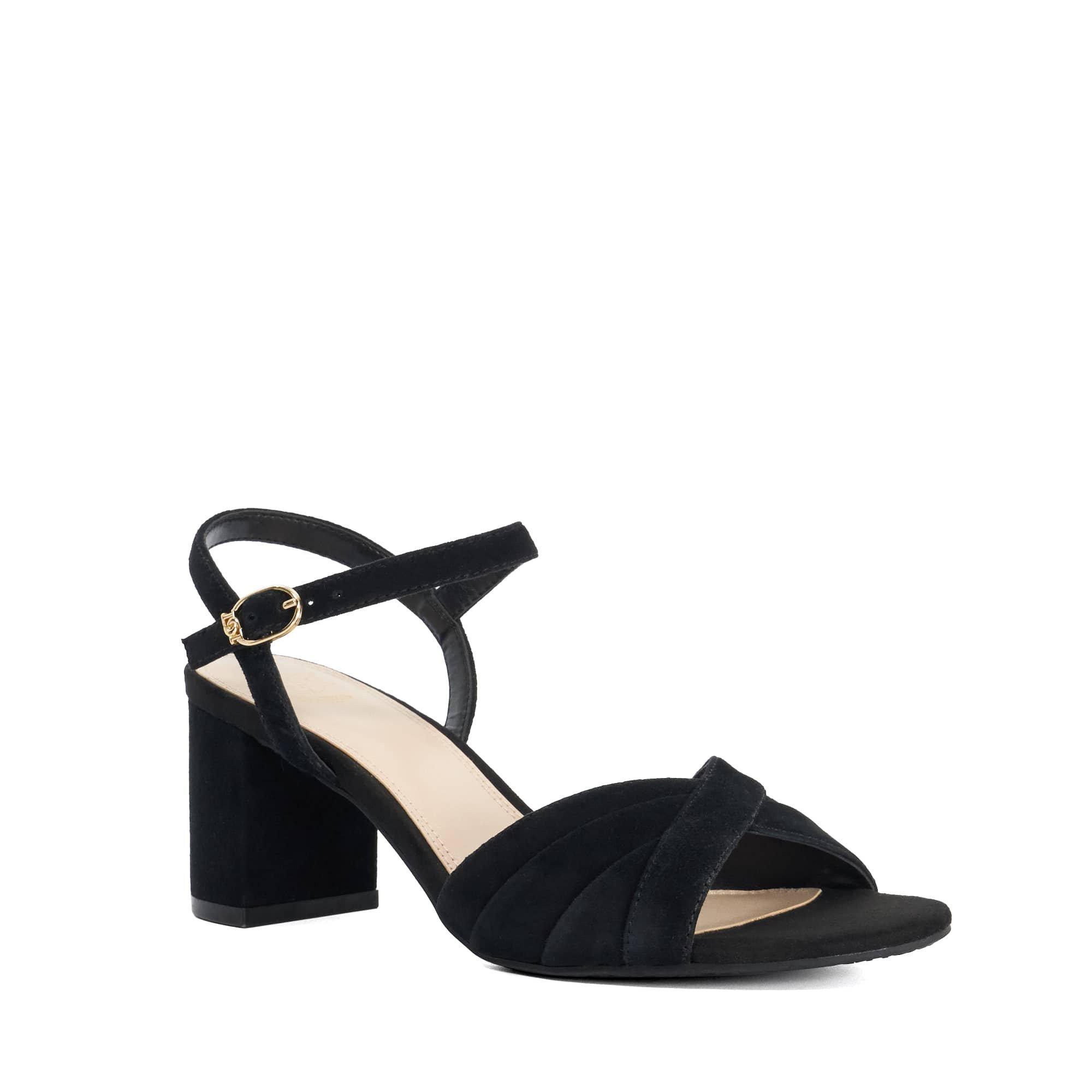 Black Suede - Dune London - Women's Mallorca Block Court Shoes - 2