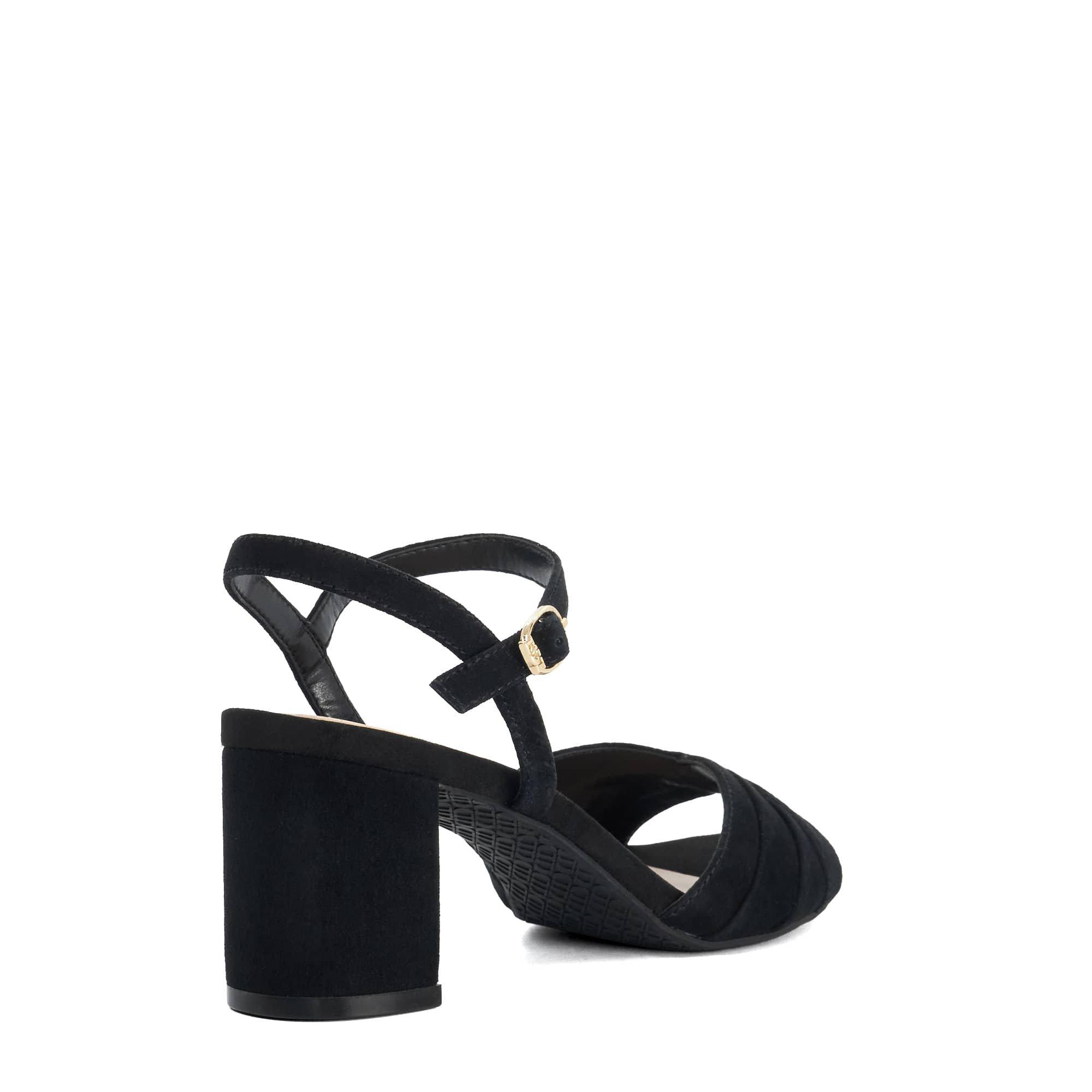 Black Suede - Dune London - Women's Mallorca Block Court Shoes - 3