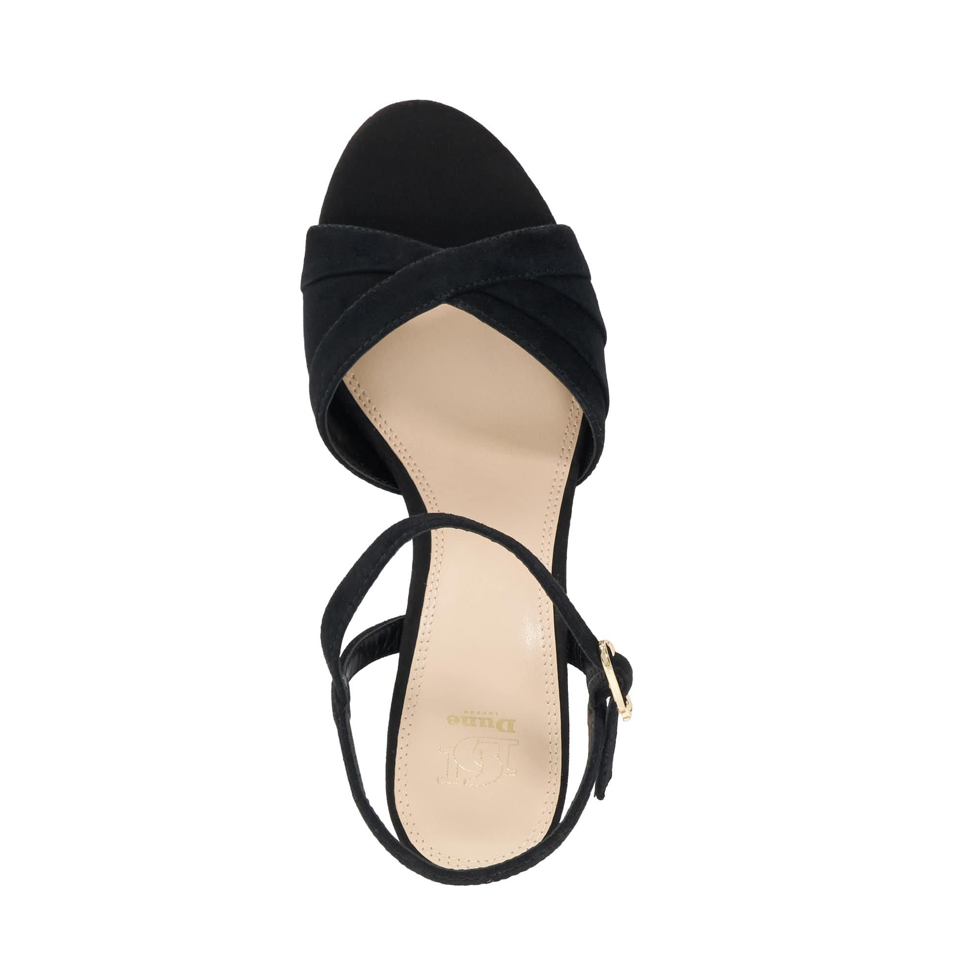 Black Suede - Dune London - Women's Mallorca Block Court Shoes - 4