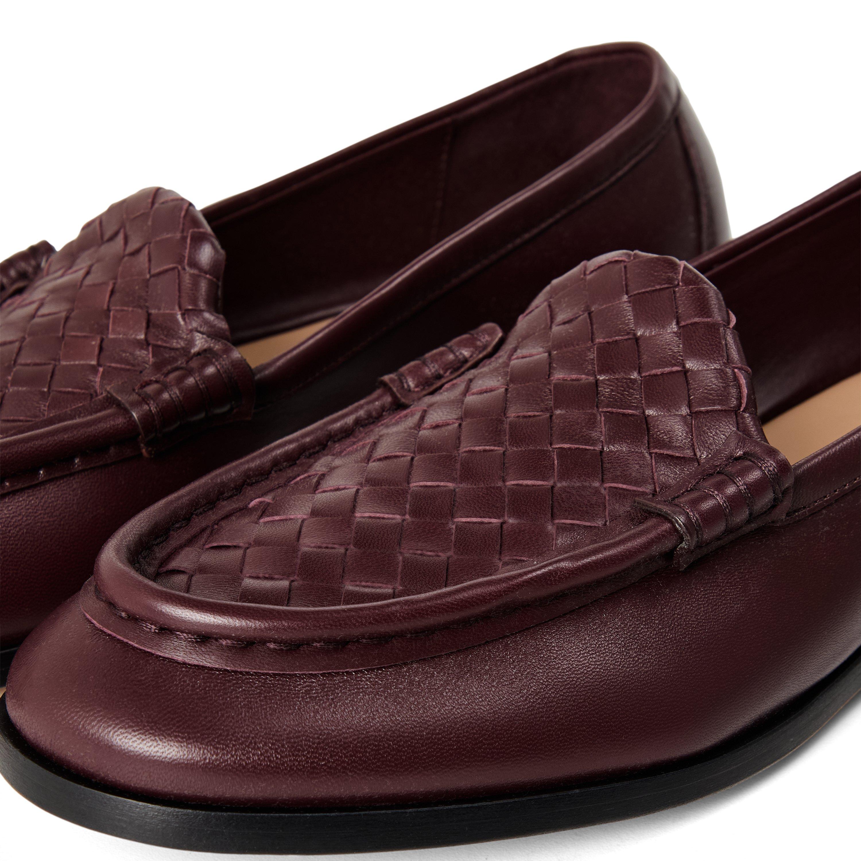 Deep Mahogany - Bottega Veneta - Women's Sveglia Leather Loafers - 4