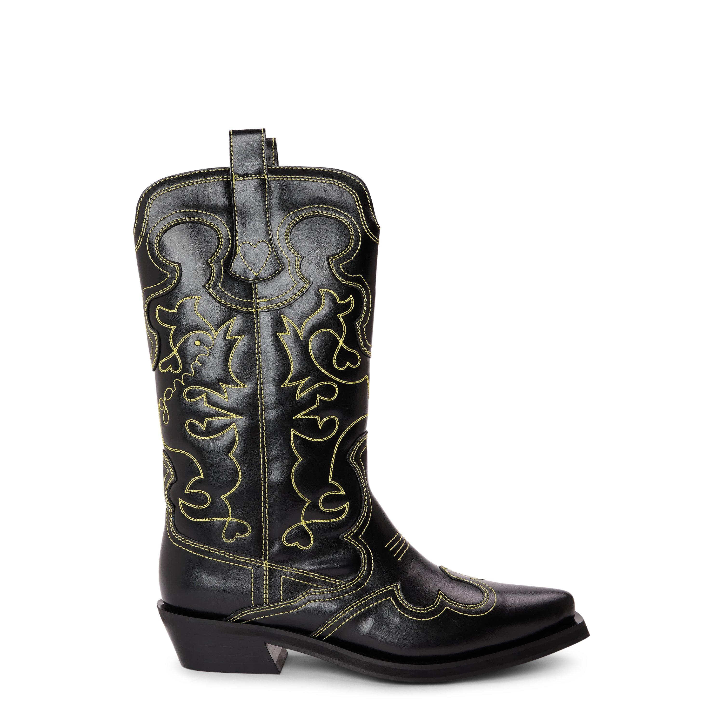 Ganni Women's Shift Western Cowboy Boots - Blazing Yellow - Size 6 (39)