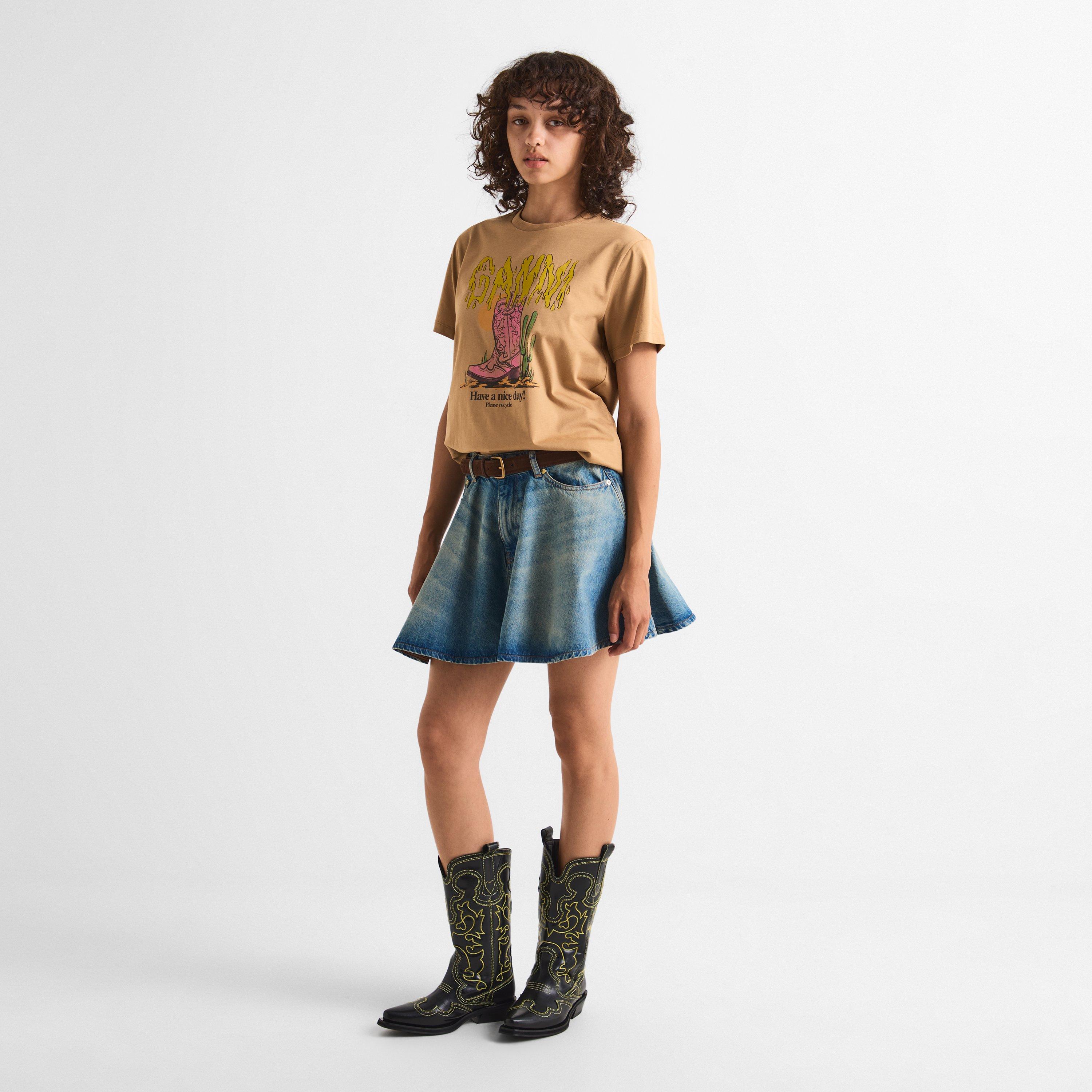 Blazing Yellow - Ganni - Women's Shift Western Cowboy Boots - 6