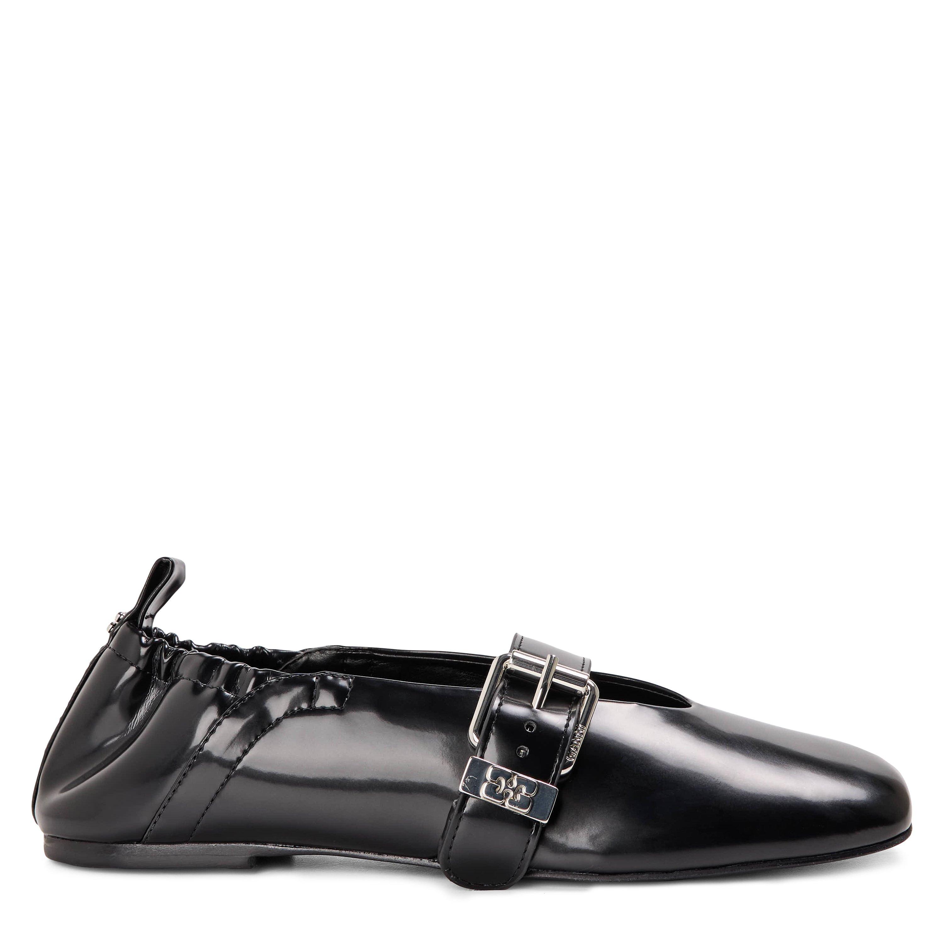 Ganni Women's Suede Balloon Box Latex Ballet Pumps - Black - Size 3 (36)
