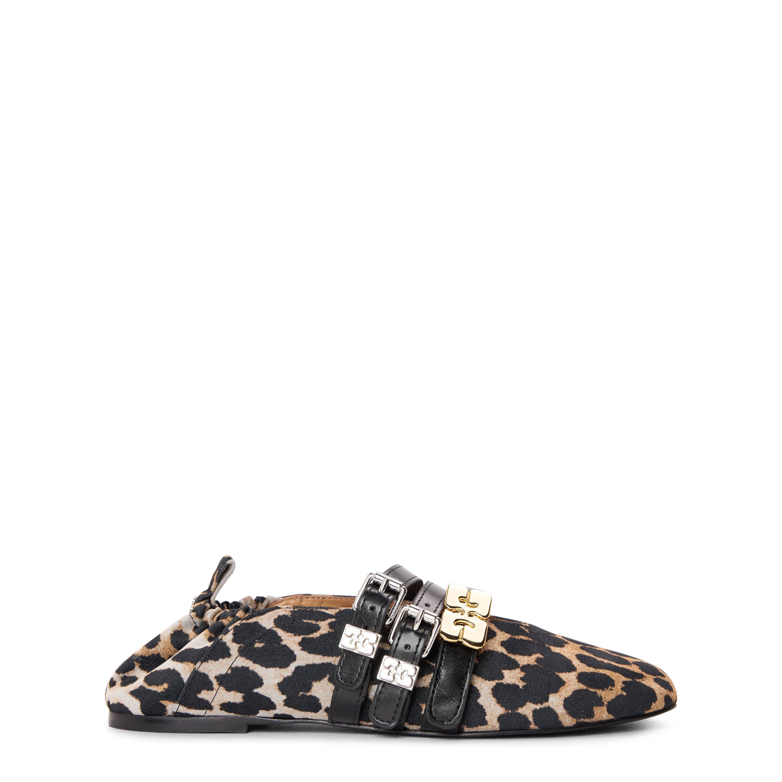 Ganni Women's Tropical Flocked Printed Ballet Pumps - Almond Milk - Size 4 (37)