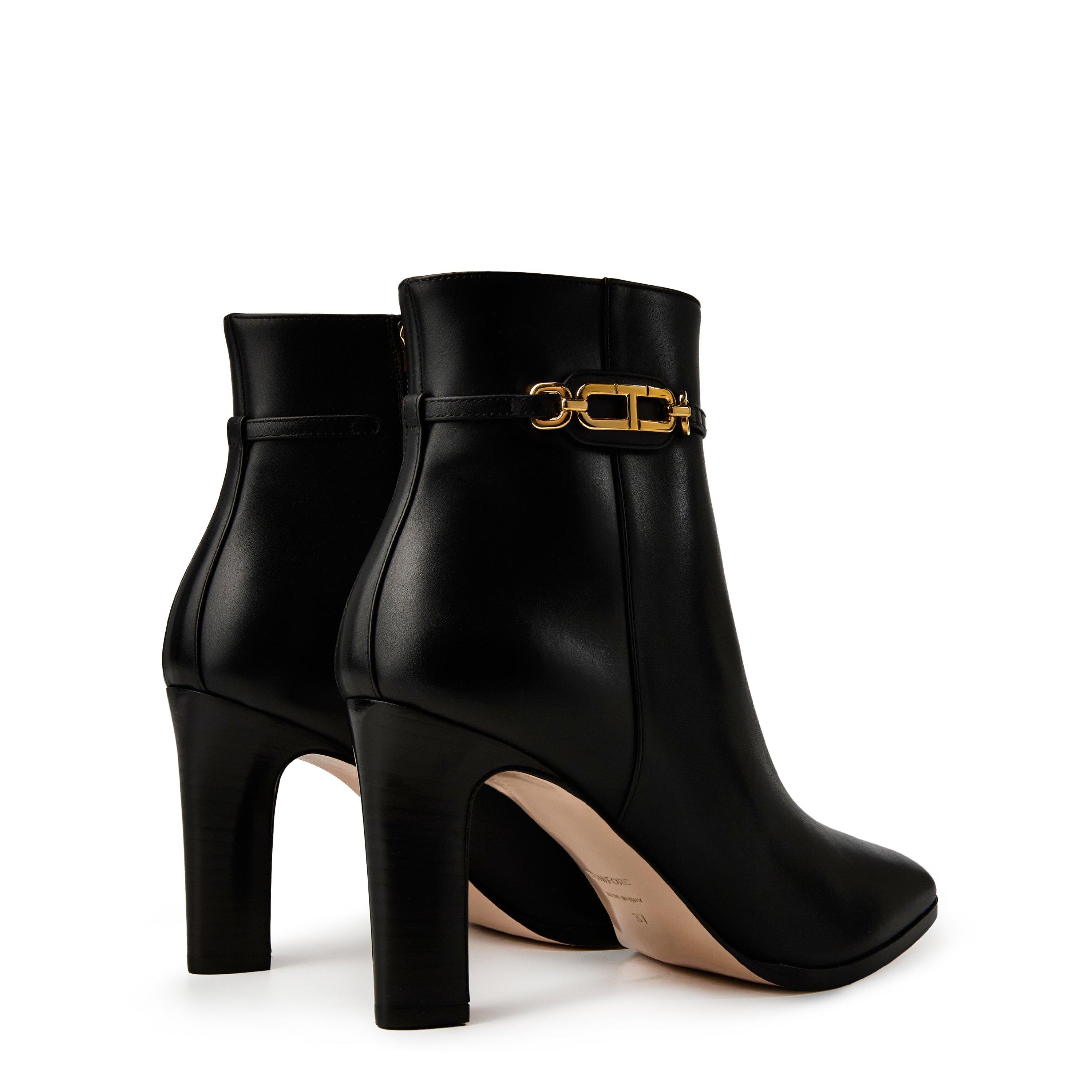 Black - Tom Ford - Leather Whitney Ankle Boot - 4
