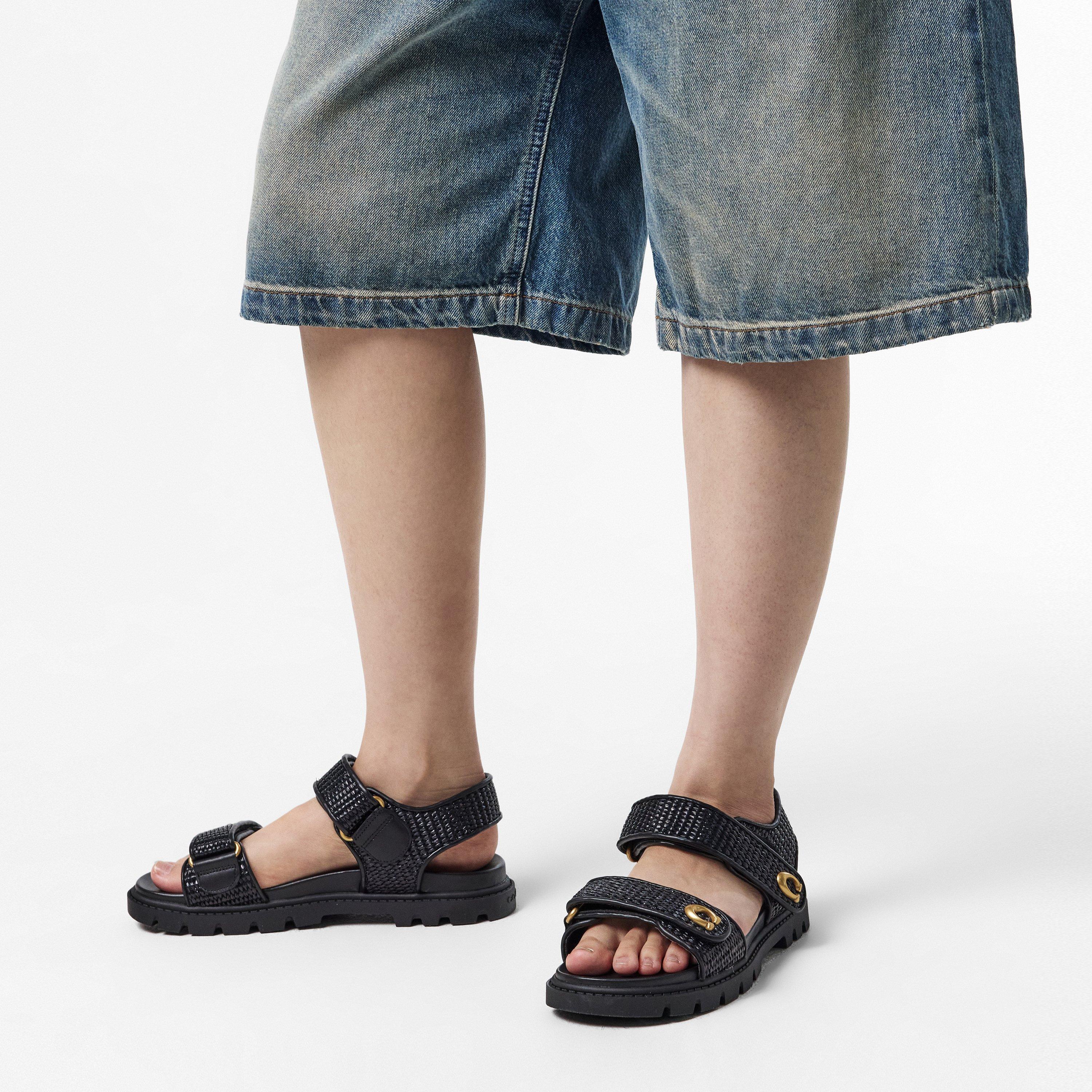 Black Straw - Coach - Brynn Sandals - 2