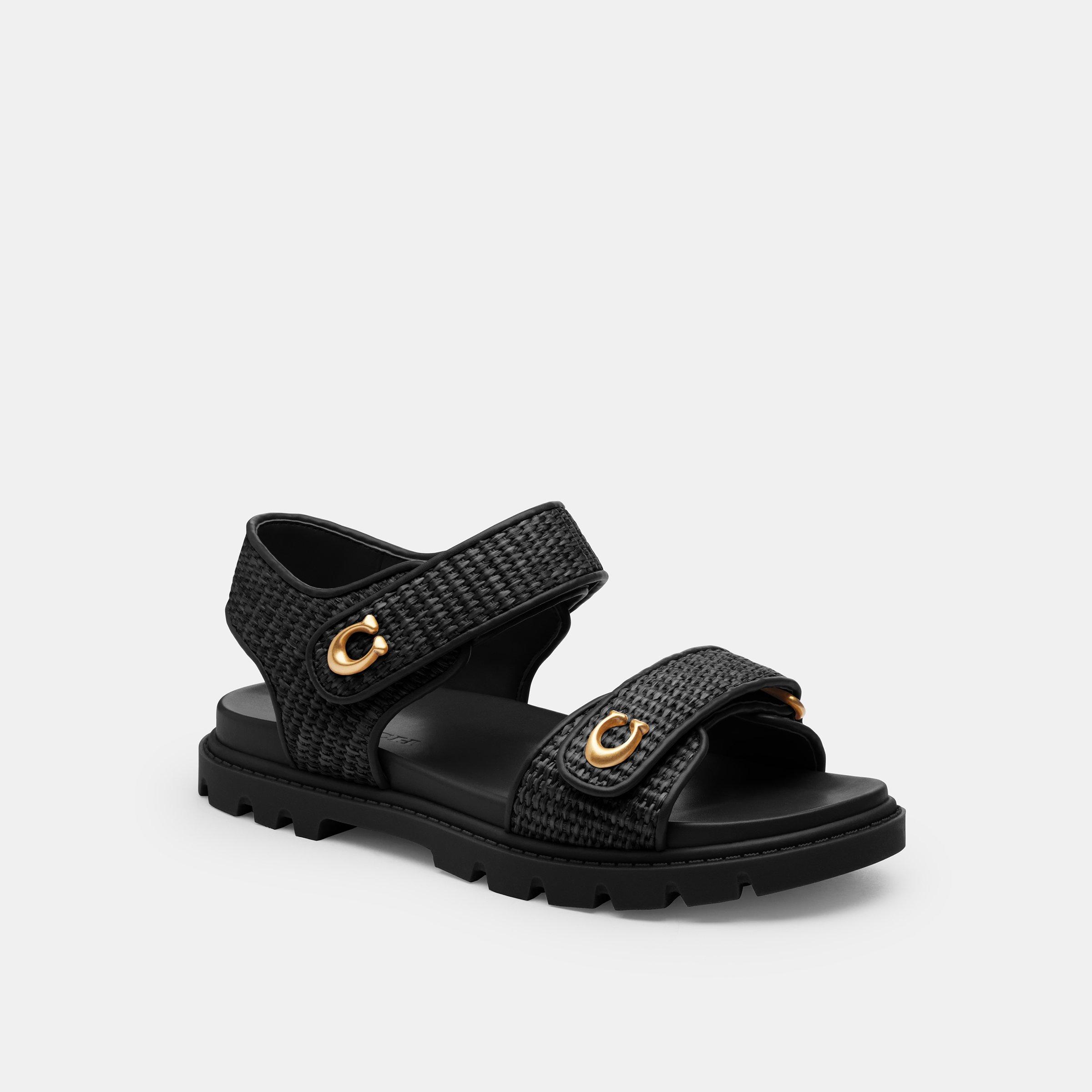 Black Straw - Coach - Brynn Sandals - 4