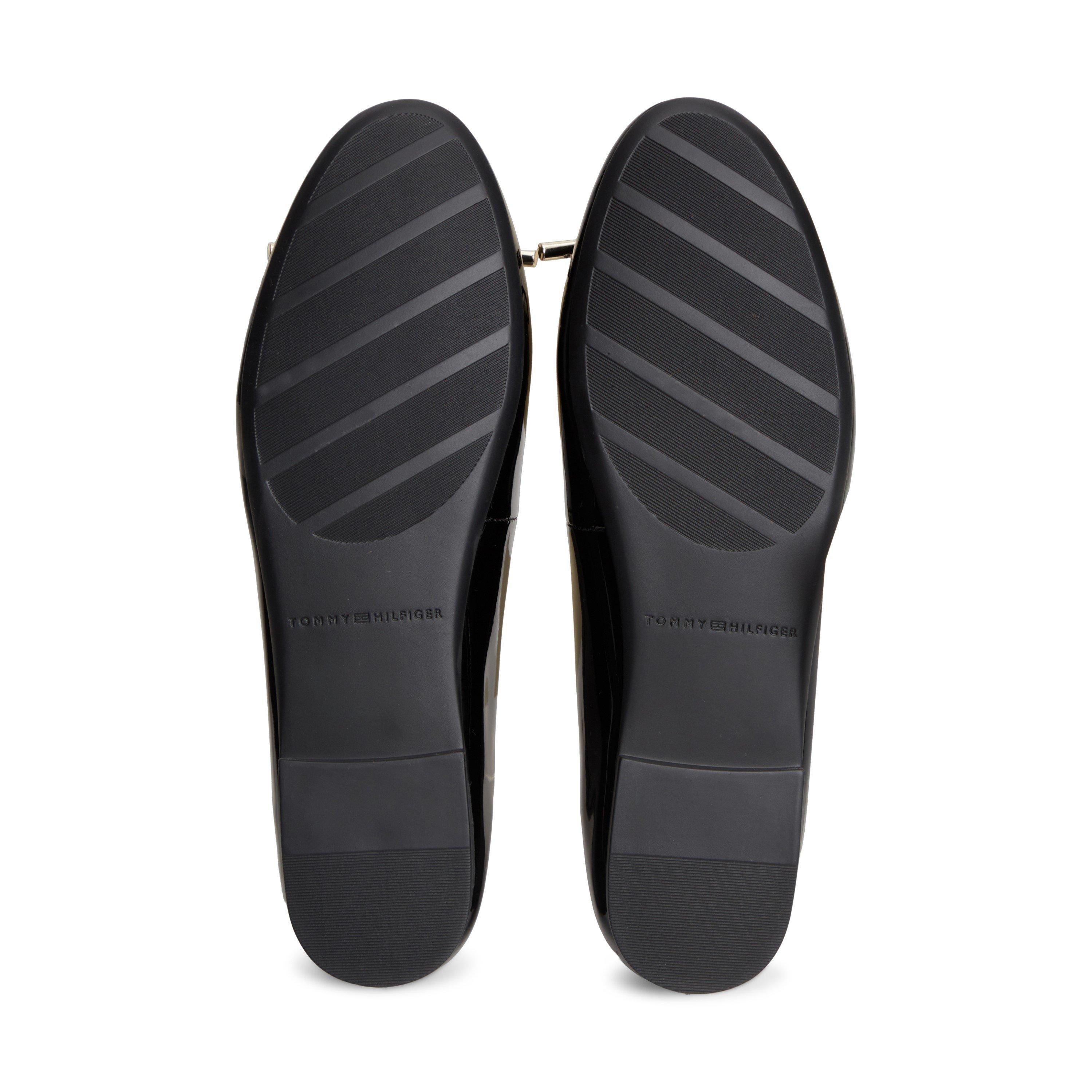 Black - Tommy Hilfiger - Women's Ballerina Charm Leather Ballet Pumps - 5
