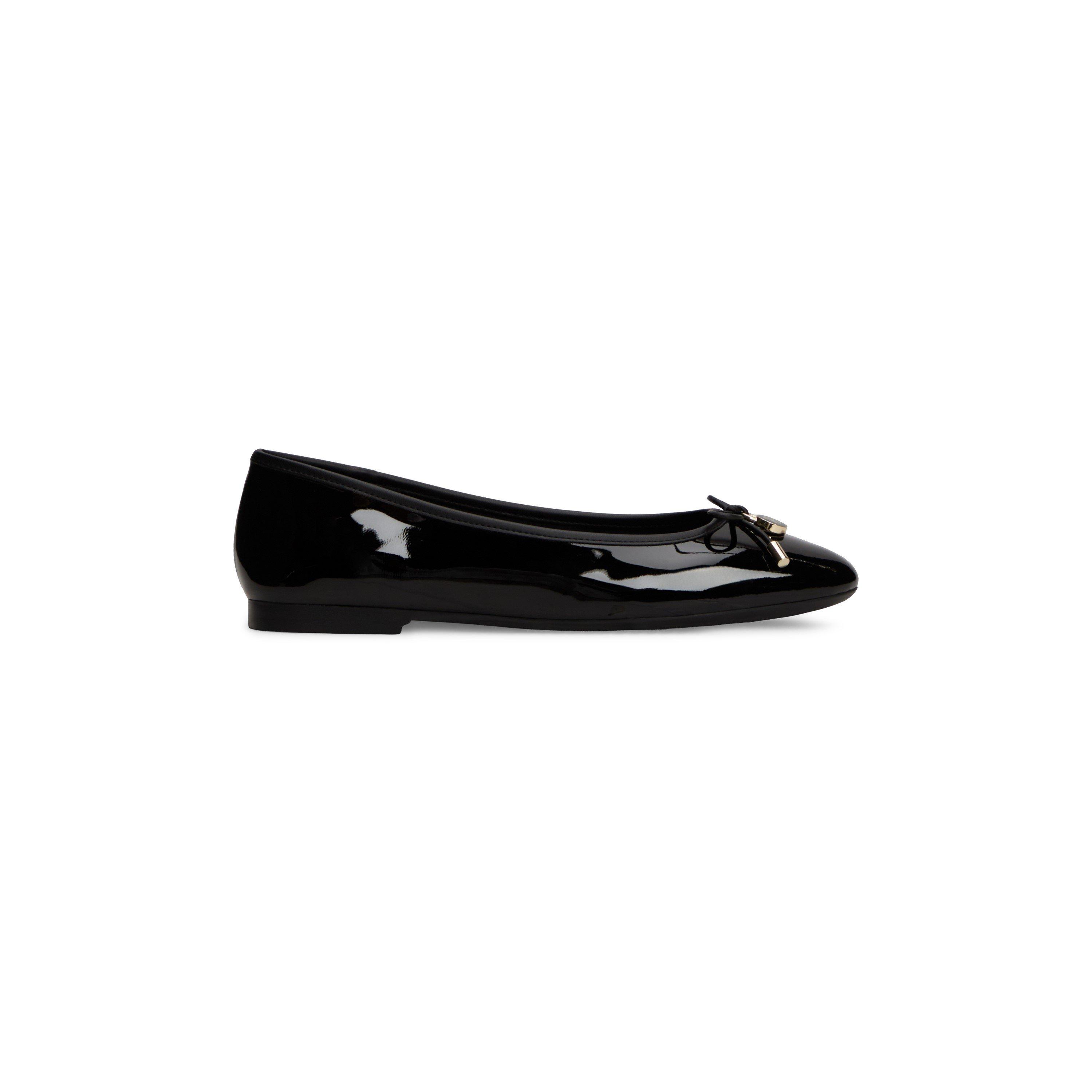Black - Tommy Hilfiger - Women's Ballerina Charm Leather Ballet Pumps - 6