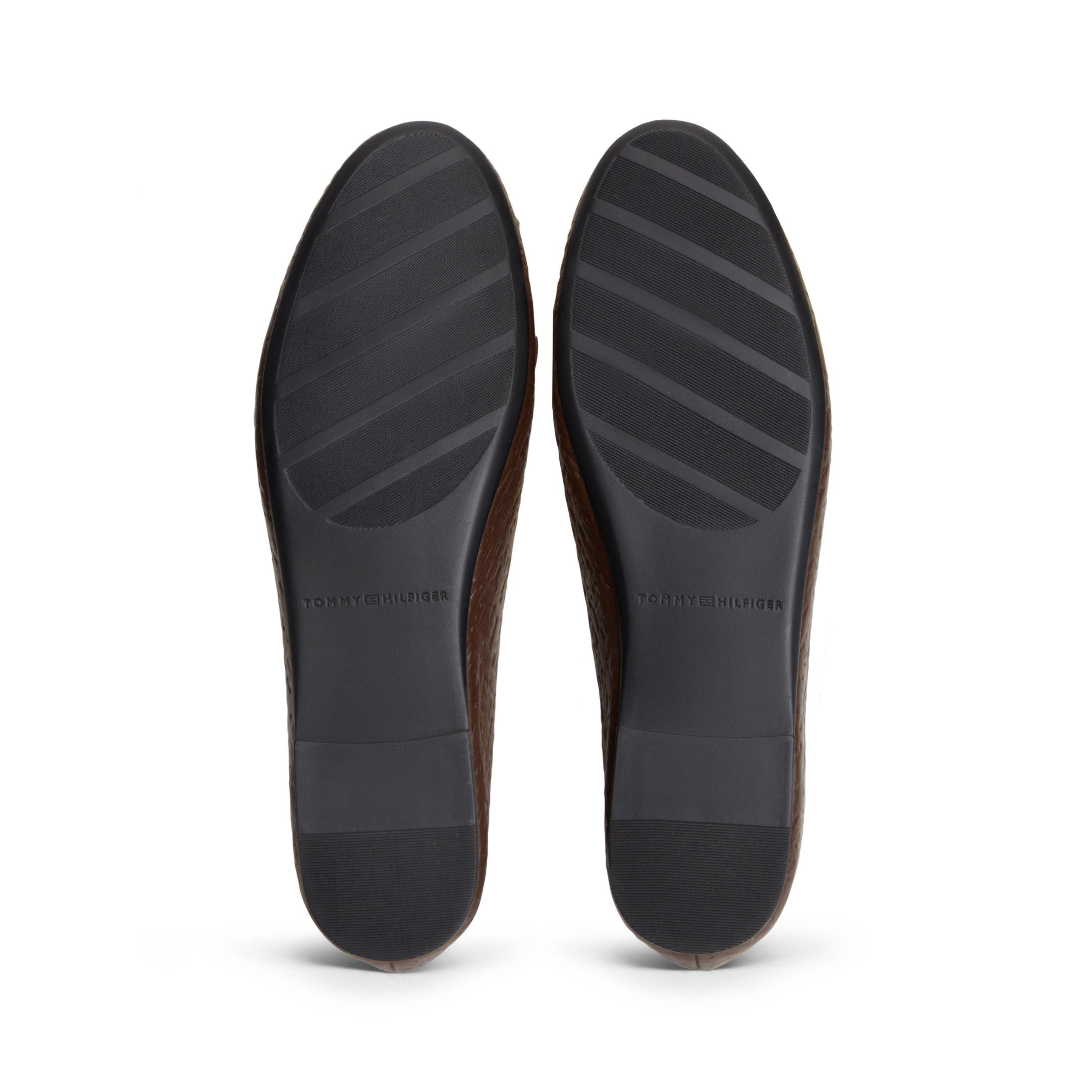 Cocoa - Tommy Hilfiger - Women's Balerina Monogram Leather Ballet Pumps - 5