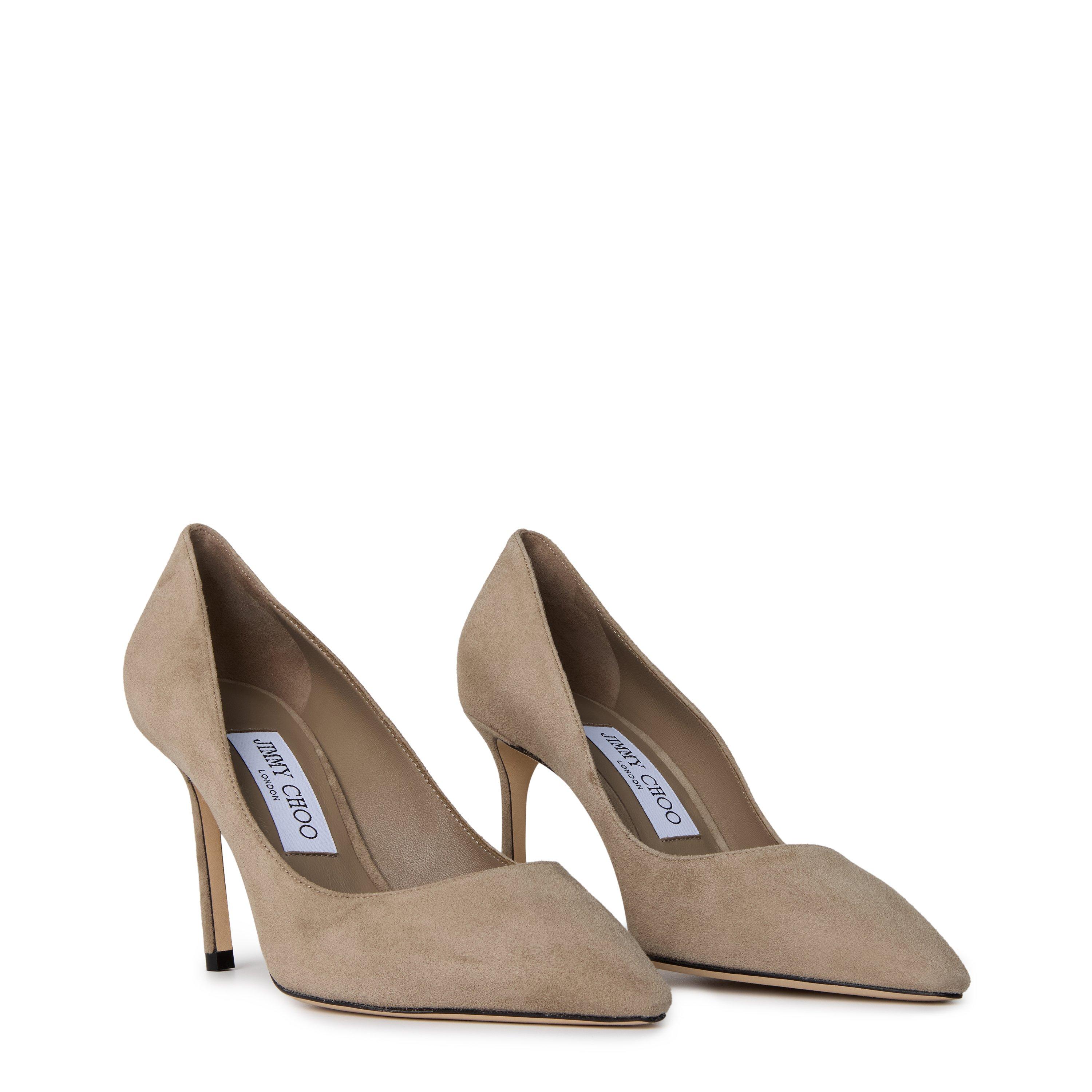 Taupe - Jimmy Choo - Romy 85 Suede Heel - 4