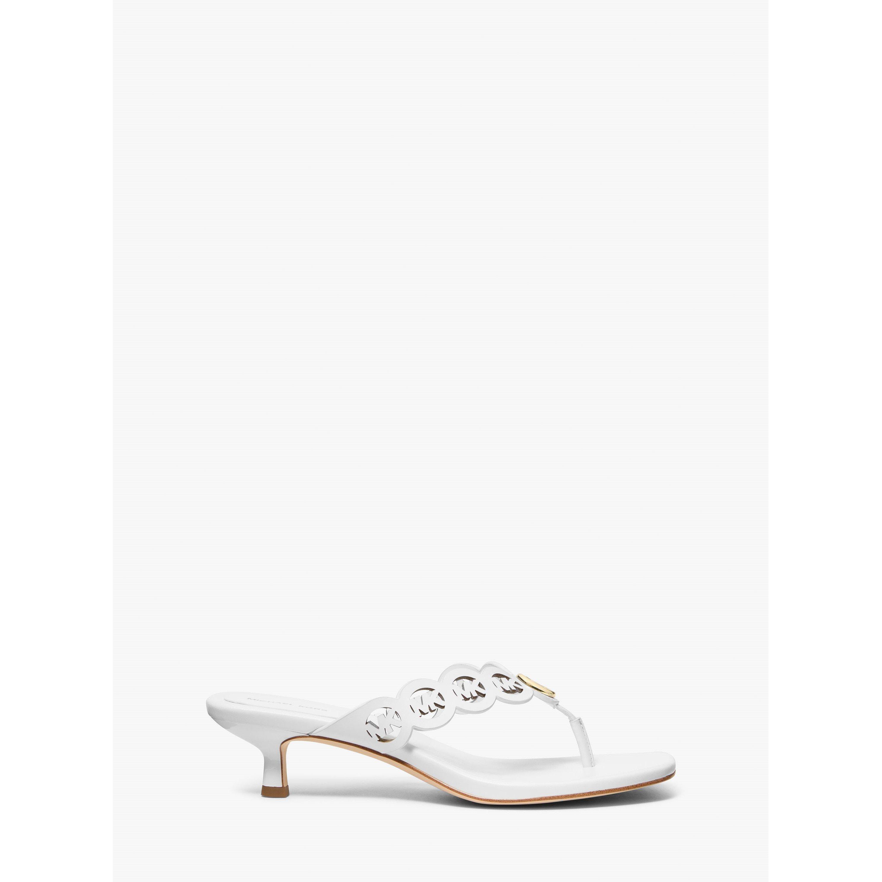 Optic White - MICHAEL Michael Kors - Women's Janie Mid Thong Heeled Mules - 2