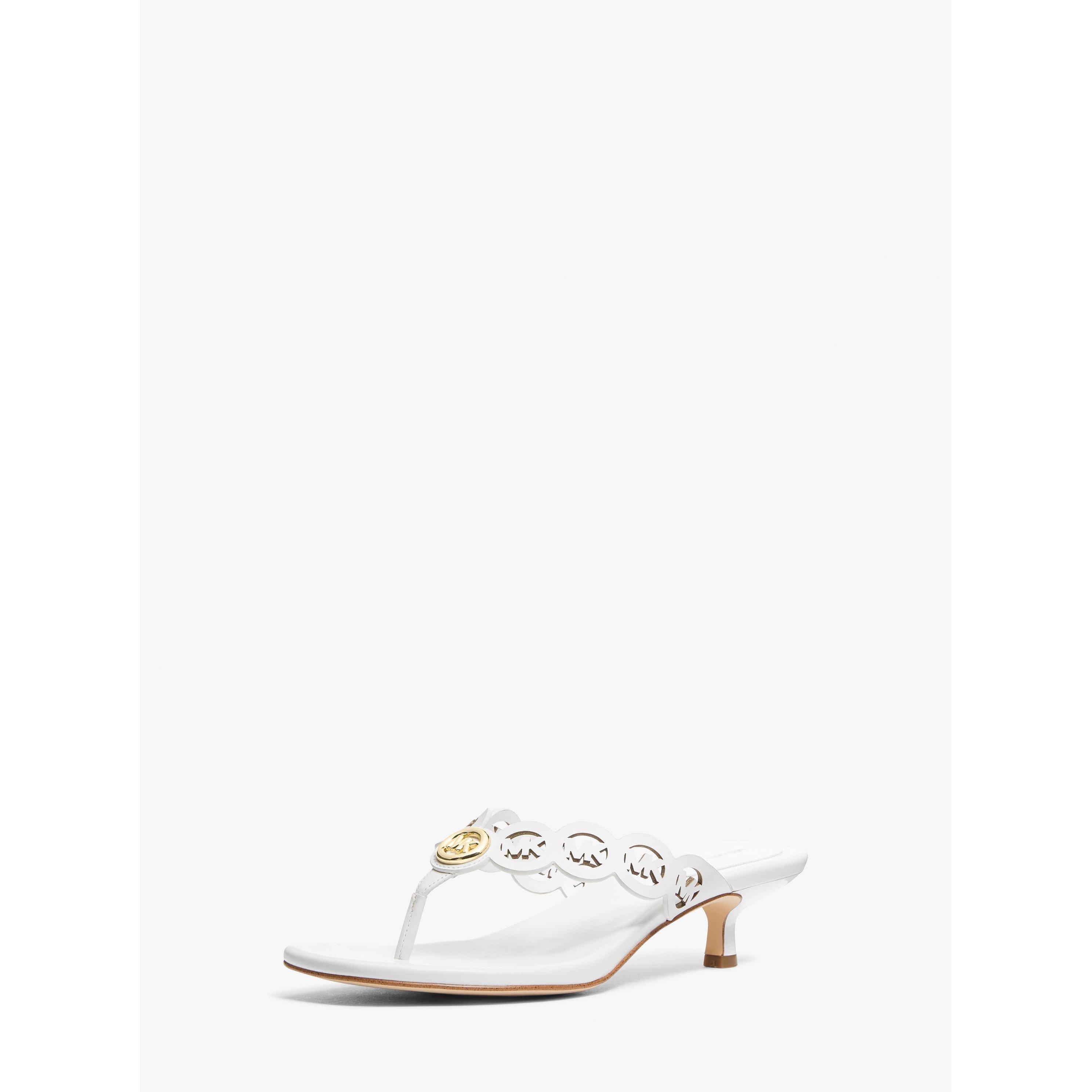 Optic White - MICHAEL Michael Kors - Women's Janie Mid Thong Heeled Mules - 4