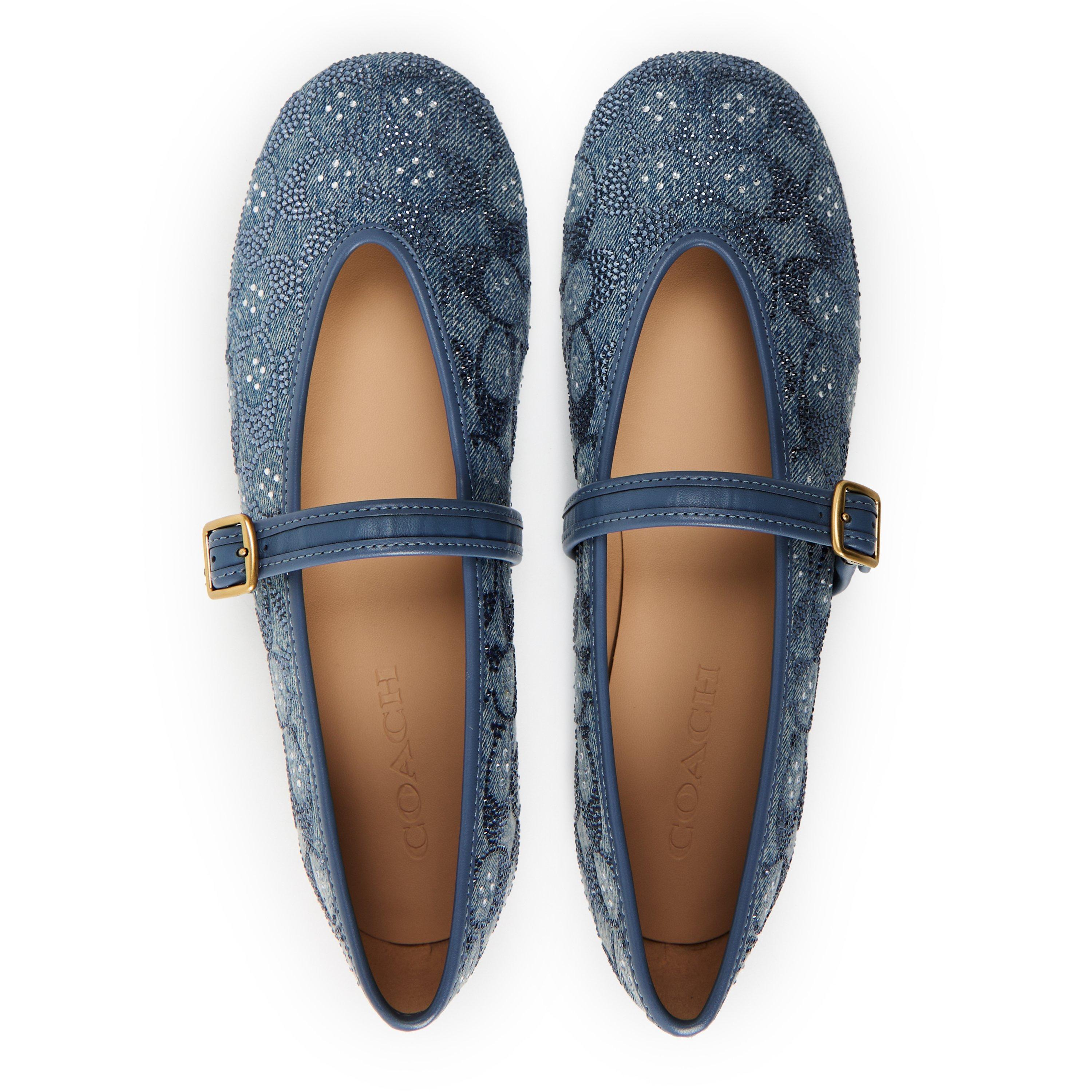 Denim Crystal - Coach - Women's Culpted C MaryJane Ballet Pumps - 4